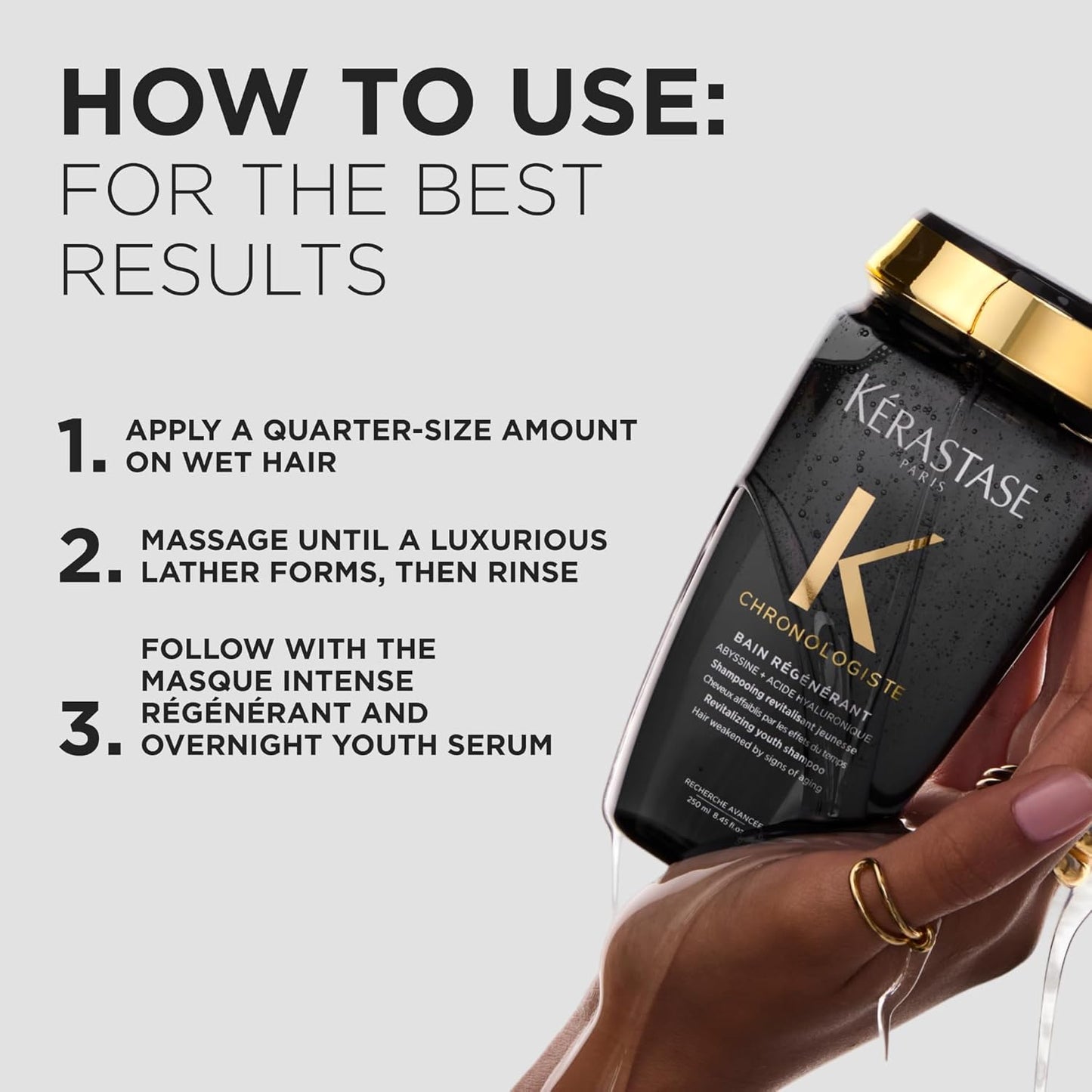 KÉRASTASE Chronologiste Bain Régénérant Shampoo - Revitalizing Anti-Aging Formula for Weakened Hair | Hydrating & Smoothing with Hyaluronic Acid