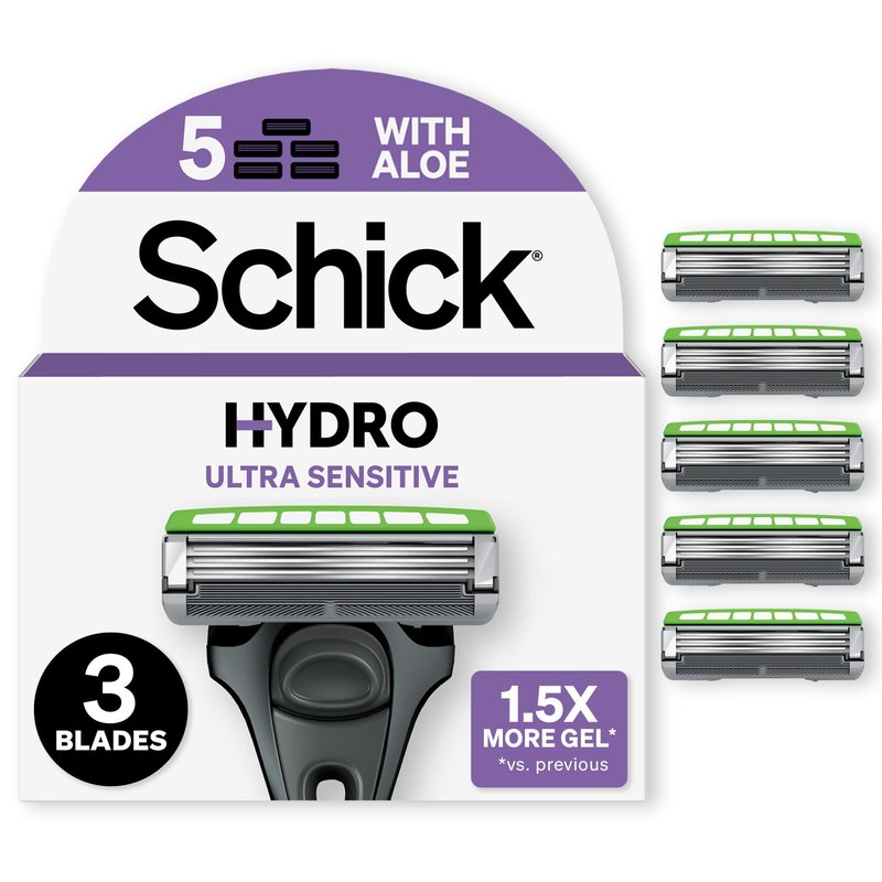 Schick Hydro Ultra Sensitive Razor Blades Refills, 5ct