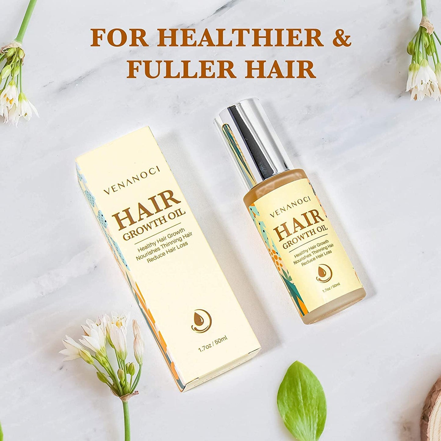 Hair Growth Oil - Natural Rosemary & Biotin Serum for Thinning Hair | Promotes Thicker, Fuller Hair for All Hair Types