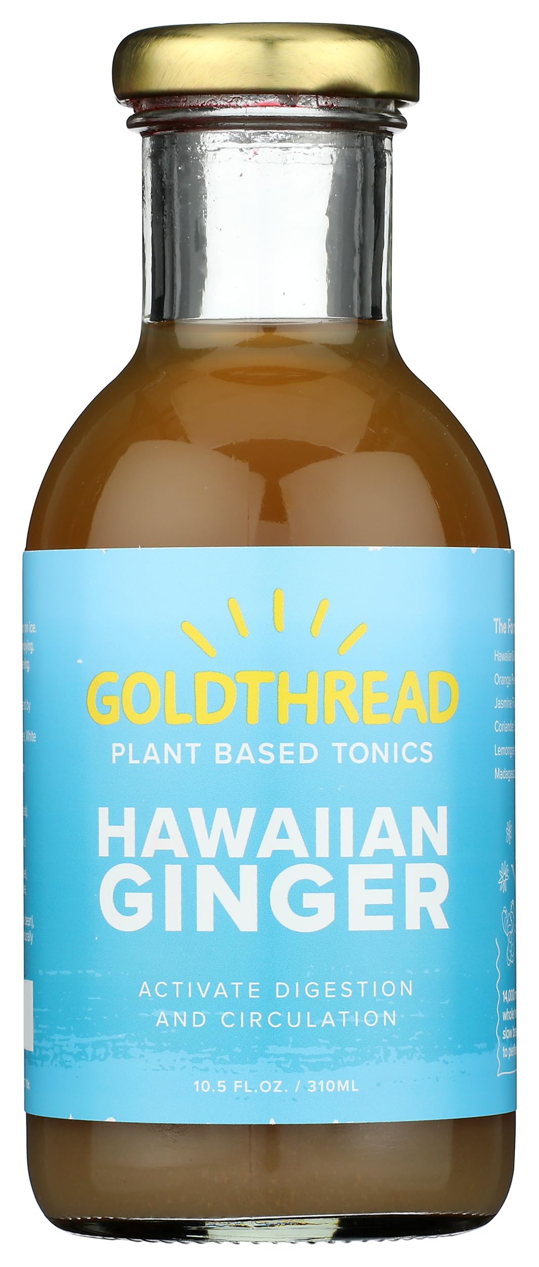 Goldthread Herbs Hawaiian Ginger Plant Based Tonic, 10.5 FZ
