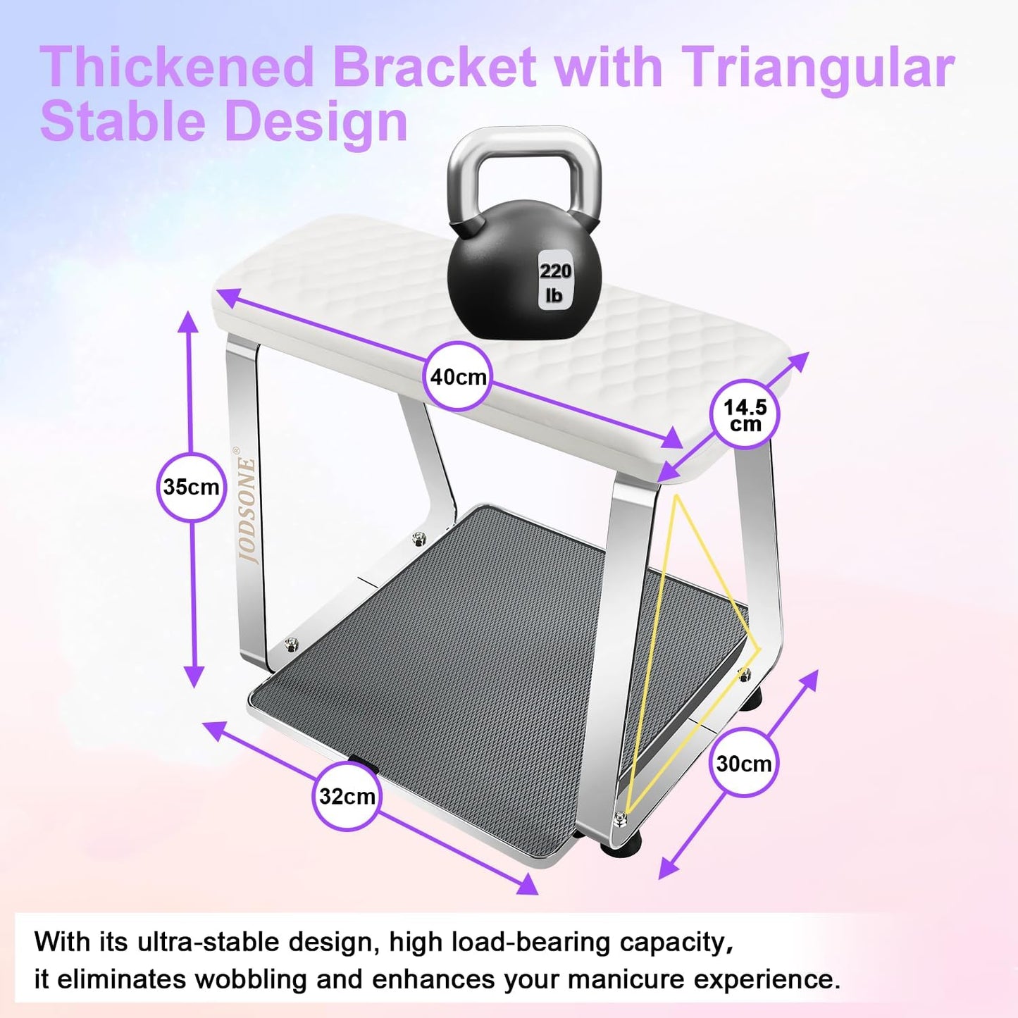 Pedicure Foot Rest - Soft Cushion Nail Stand for Home & Salon | Detachable Stainless Steel Design