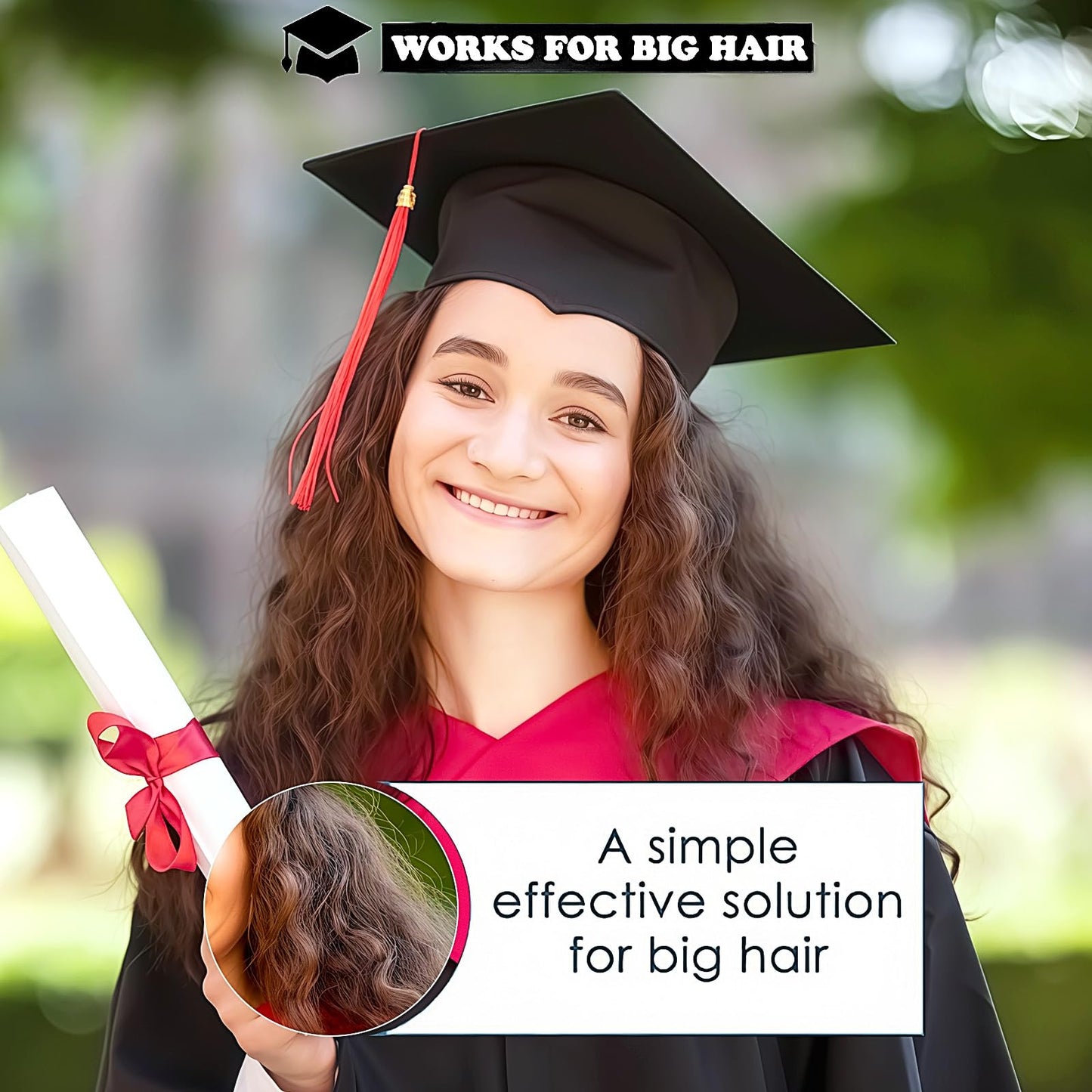 SeBneny 2 Pack Graduation Cap Headband Grad Hat decorations Holder Decorations Accessory, Anti-Fall Hairband for Students Graduates, Keeps Hairstyle Fixed (Graduation Cap Not Included)