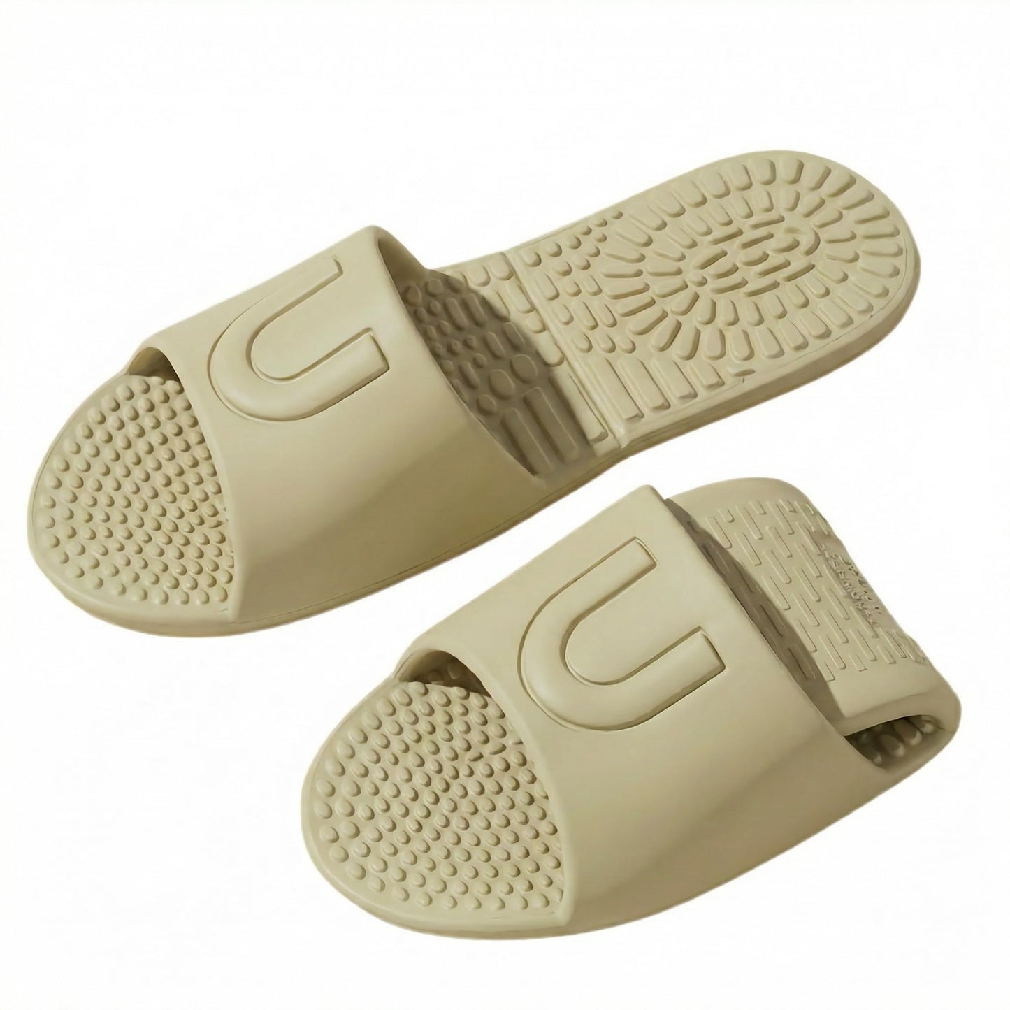 LUNASCULP Shower Shoes Travel Foldable Portable Non Slip Slippers for Hotel Guests Swimming Spa Unisex Men Women Lightweight EVA Bathroom Slides Quick Drying Water Resistant Footwear