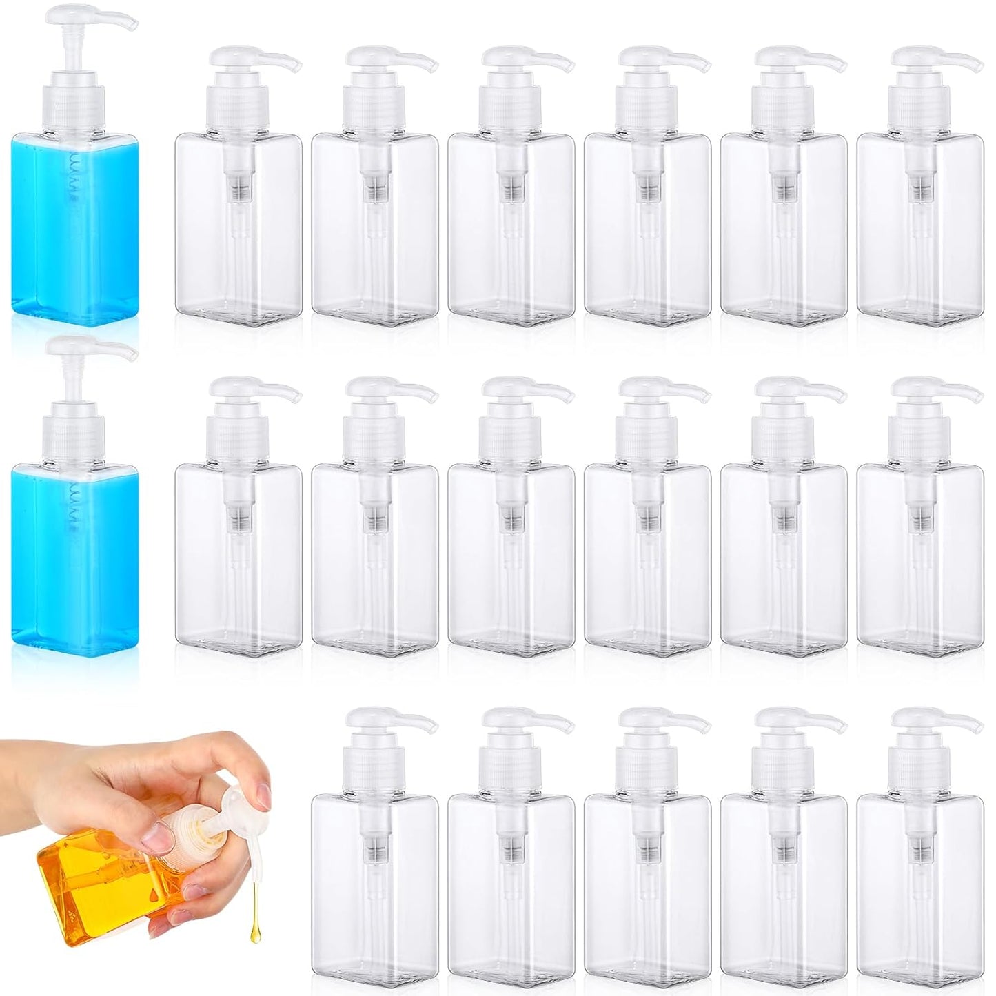 12 Pcs Mini Travel Pump Bottles - 100ml Plastic Dispenser Containers | Green & Brown