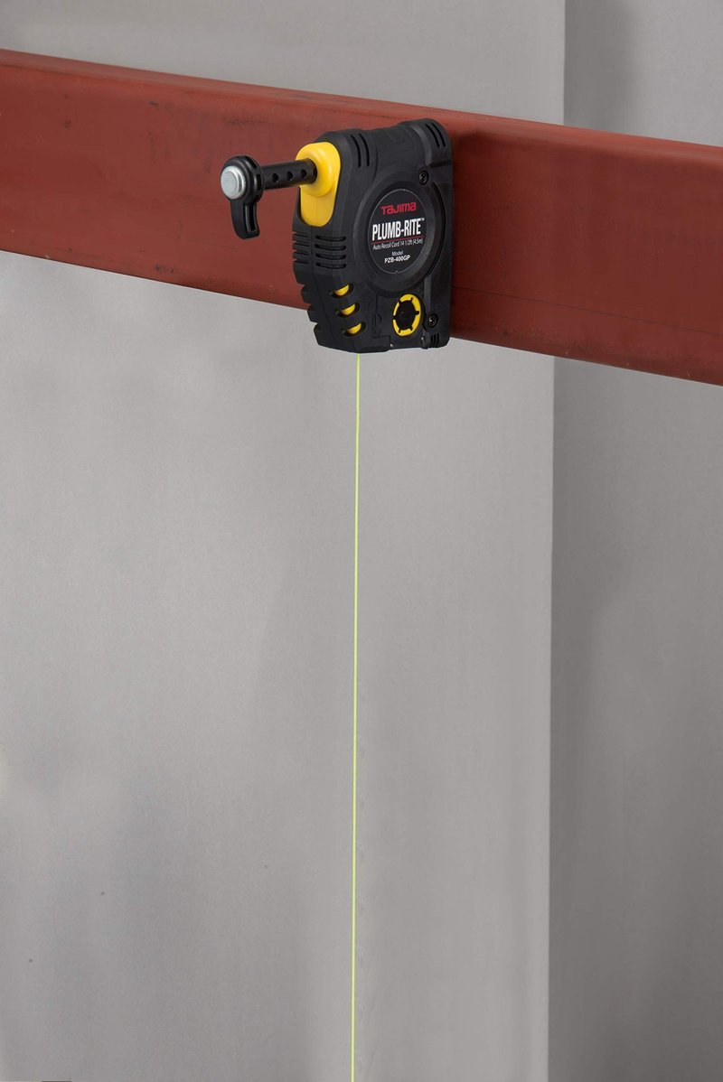 TAJIMA Plumb Bob Setter - 14 oz (400g) Magnetic Plumb-Rite with 14.5 ft Auto Recoil Cord & Quick-Stabilizing Bob - PZB-400GP