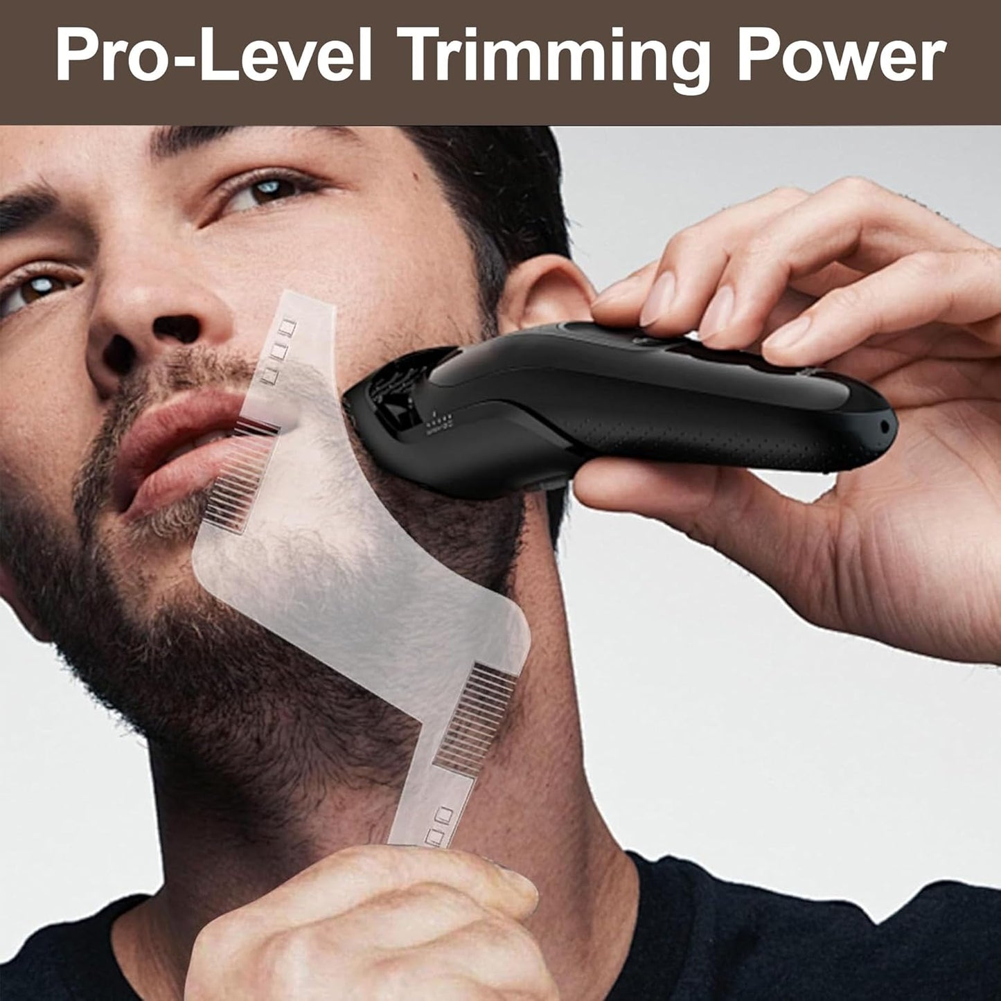 Beard Shaping Tool - Precision Styling Template with Built-in Comb | Ideal for Edging & Grooming