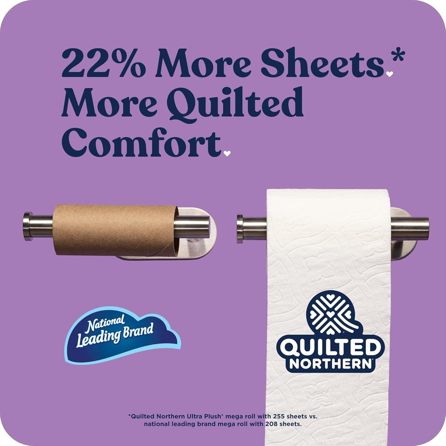 Quilted Northern Ultra Plush Toilet Paper - 6 Mega Rolls | 3X Thicker, 3-Ply Soft Tissue