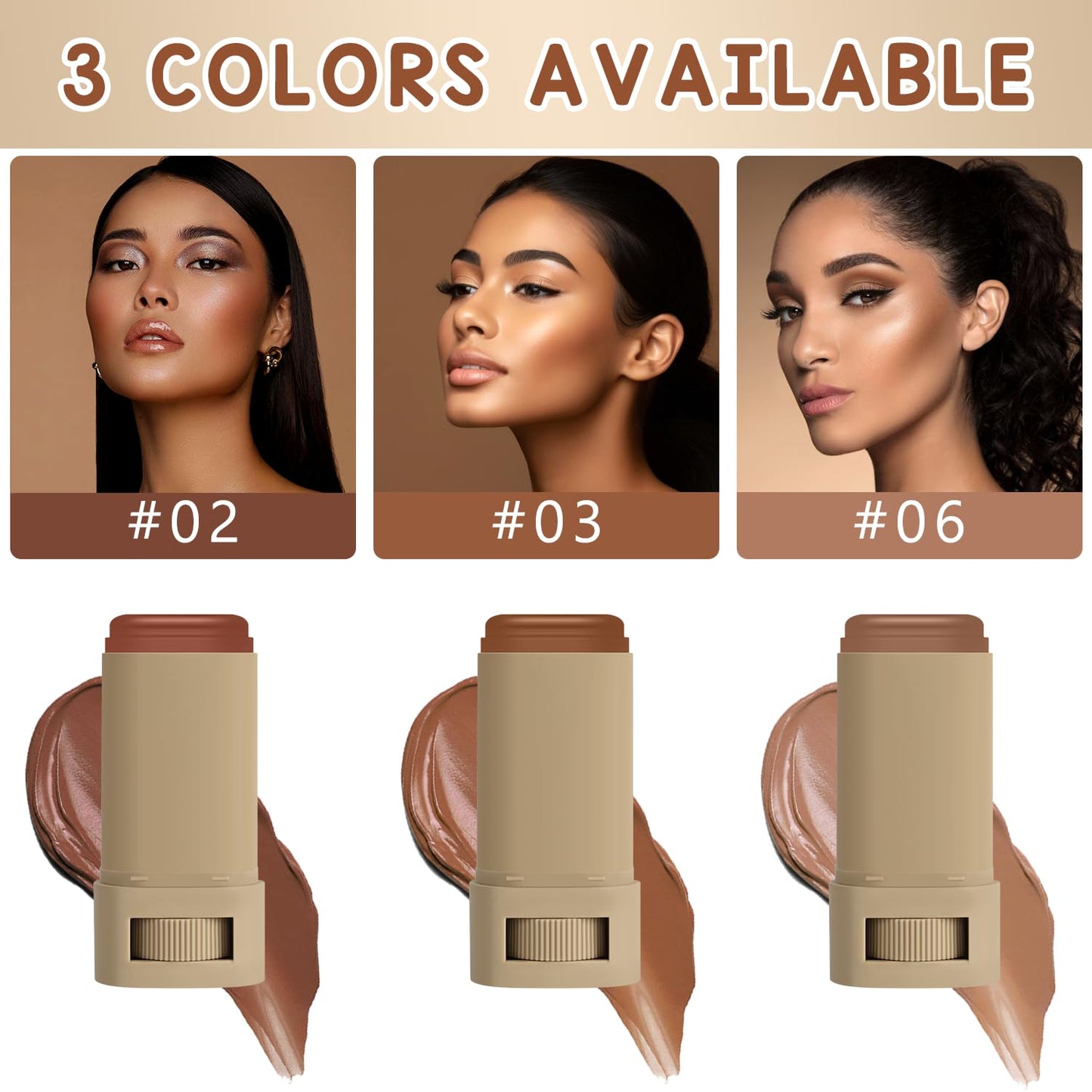 Foundation Stick - Tinted Moisturizing Serum for Natural Makeup | Boosted Skin Tint, 18g (03)
