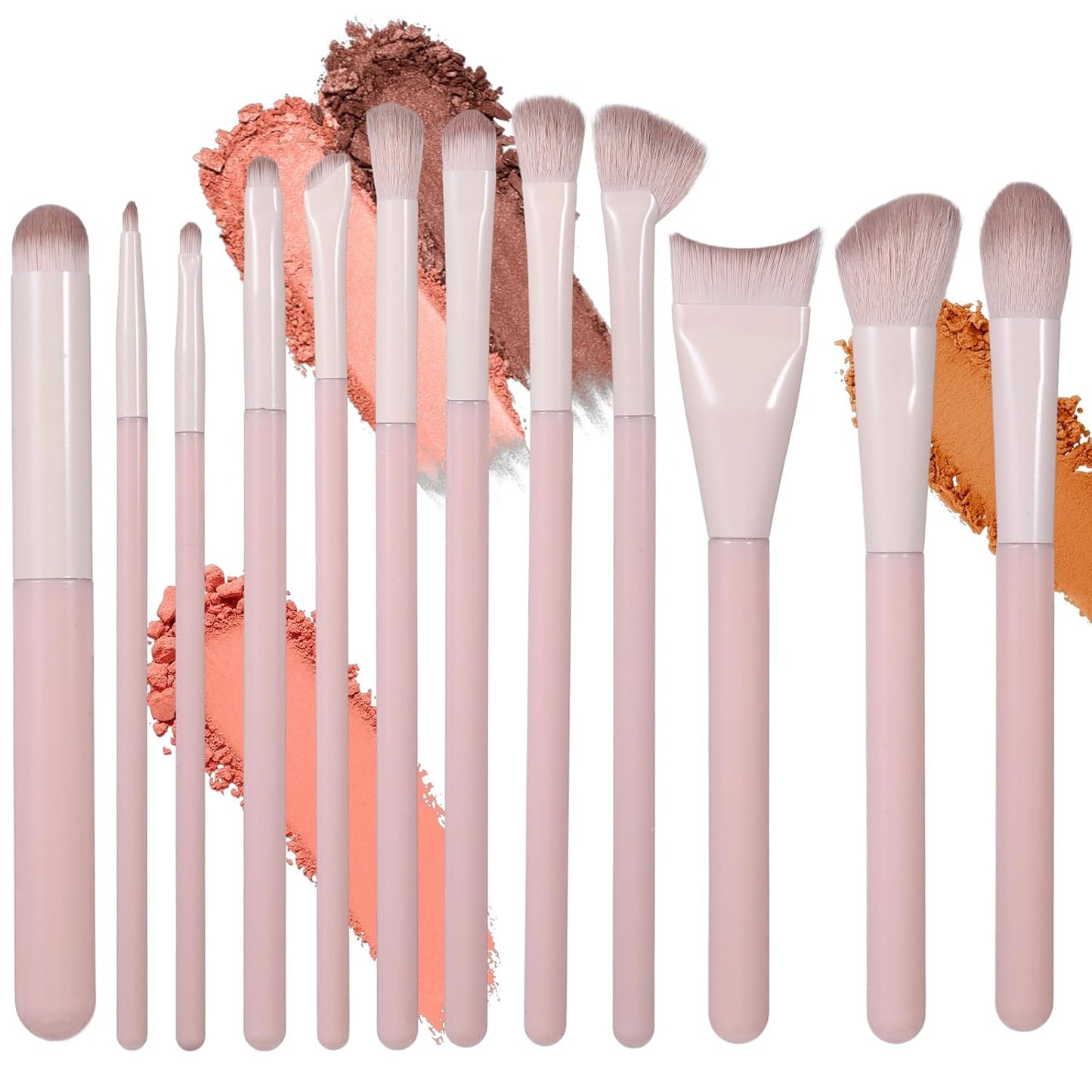 Professional Eyeshadow Makeup Brush Set - 12 Pcs Travel Brushes for Blending, Eyebrows & Eyeliner | Soft Hair Quality