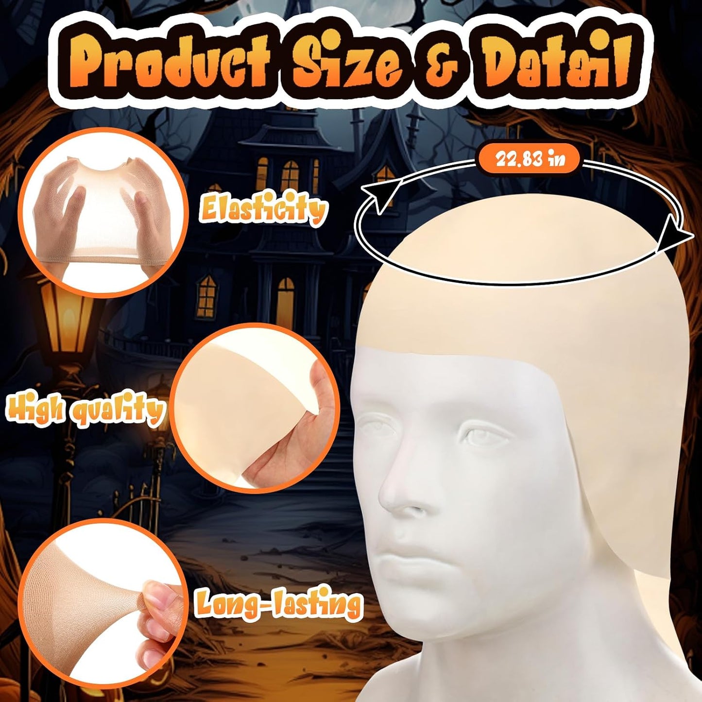 Bald Cap for Halloween | Nylon Wig Cap for Makeup & Cosplay - Unisex, Comfortable Fit