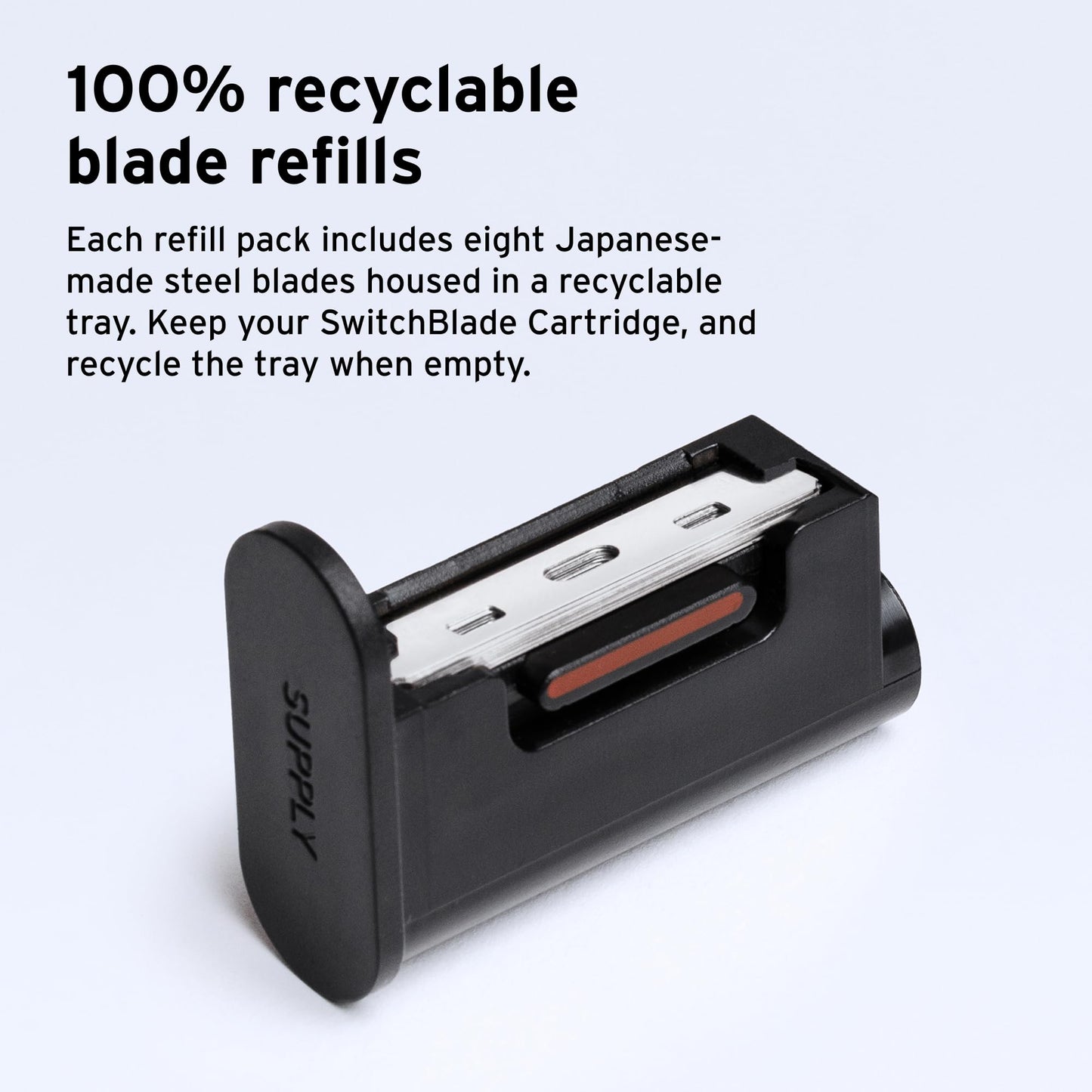 SUPPLY Single Edge Max Blade Refills for Men – Includes 8 Black Label Steel Replacement Blades – Crafted in Japan