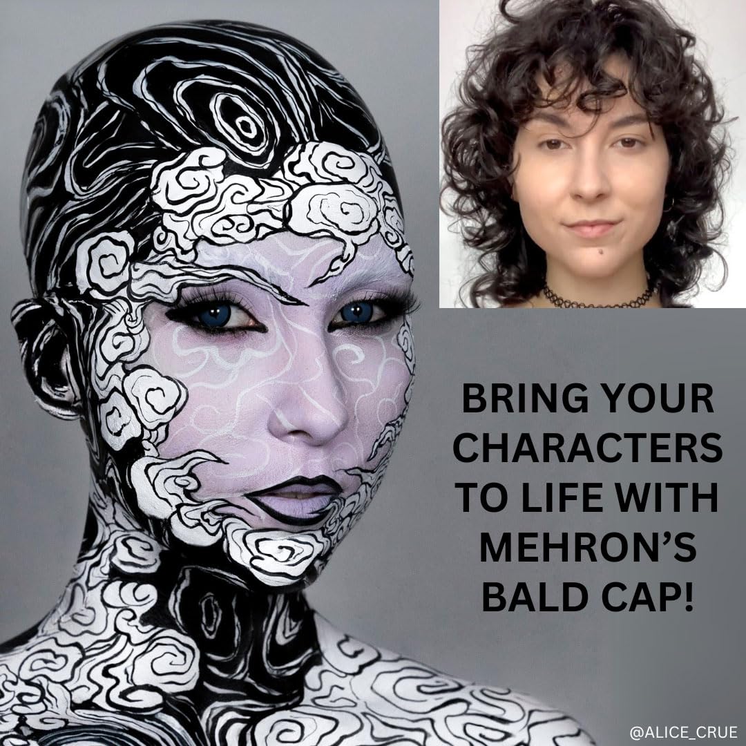 Mehron Makeup Bald Cap for Adults - Professional Latex Costume Accessory for Halloween, Cosplay & Theatre