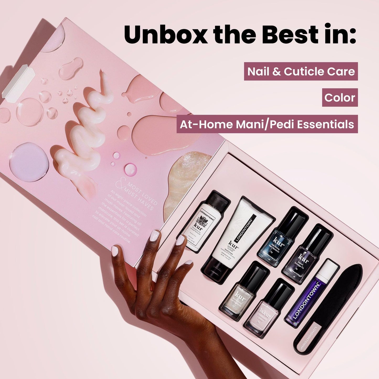 LONDONTOWN Most-Loved & Must-Haves Complete Nail Polish Set - Manicure Essentials, Nail Care, Cuticle Tools with Nail Polish