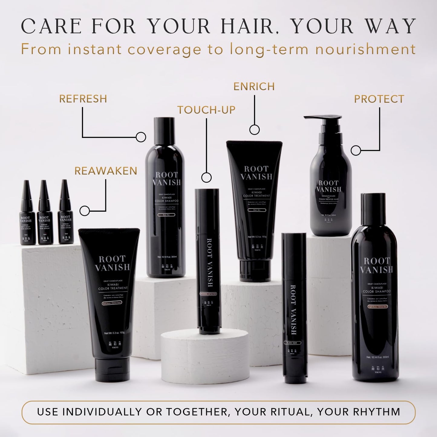 Kiwabi Hair Color Shampoo for Gray Coverage – Gradual, No Damage, Natural Hair Dye Shampoo for Gray Hair for Women & Men – Sulfate-Free & Ammonia-Free – Gentle on Hair & Scalp (Dark Brown)