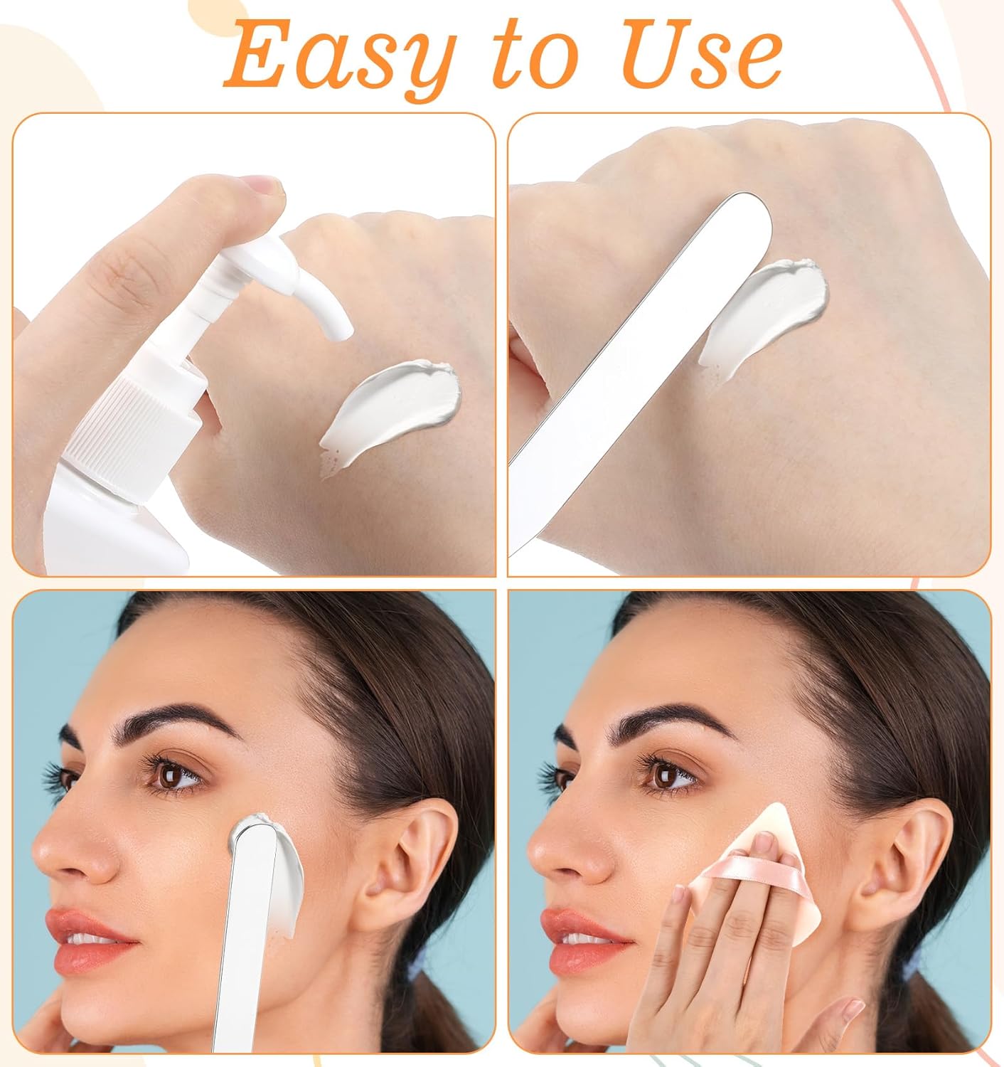 Stainless Steel Foundation Spatula Set - 3 Pcs Makeup Mixing Tool for Even Application | Easy to Clean