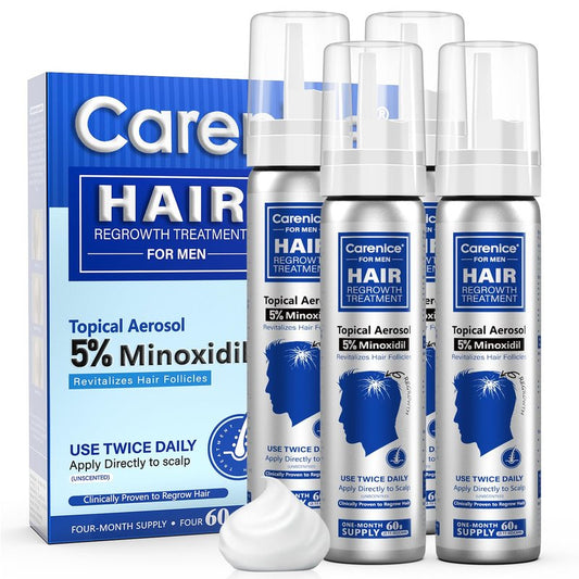 5% Topical Minoxidil Foam, Aerosol Minoxidil for Men, Infused with Biotin, Hair Growth Treatment, Supports Thicker and Fuller Hair & Beard Unscented (Minoxidil Foam, 8.44oz, 4 Months Supply)