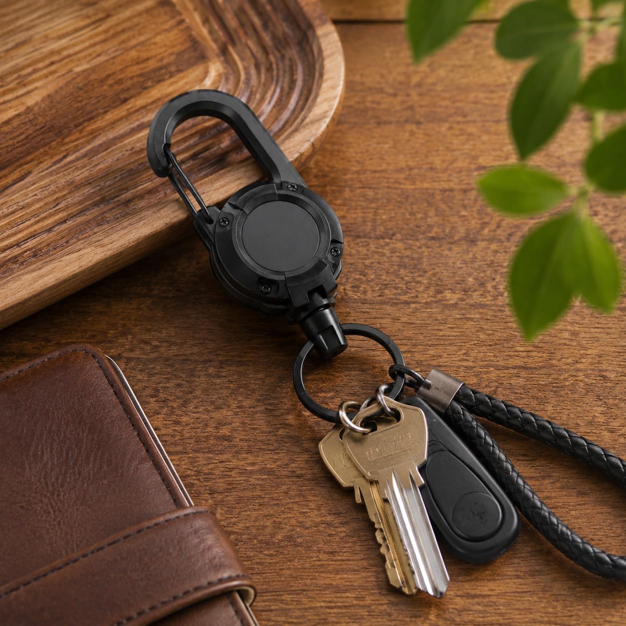 Retractable Keychain - Heavy Duty Steel Cable With Secure Metal Clip | 2 Pcs for Hiking & Camping Accessories