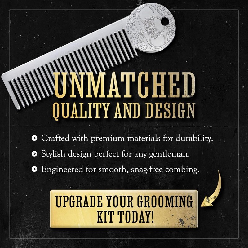 Moustache Care Gift Set by Vintage Grooming Co. | Death Grip & Sudden Death Mustache Wax & Comb Kit