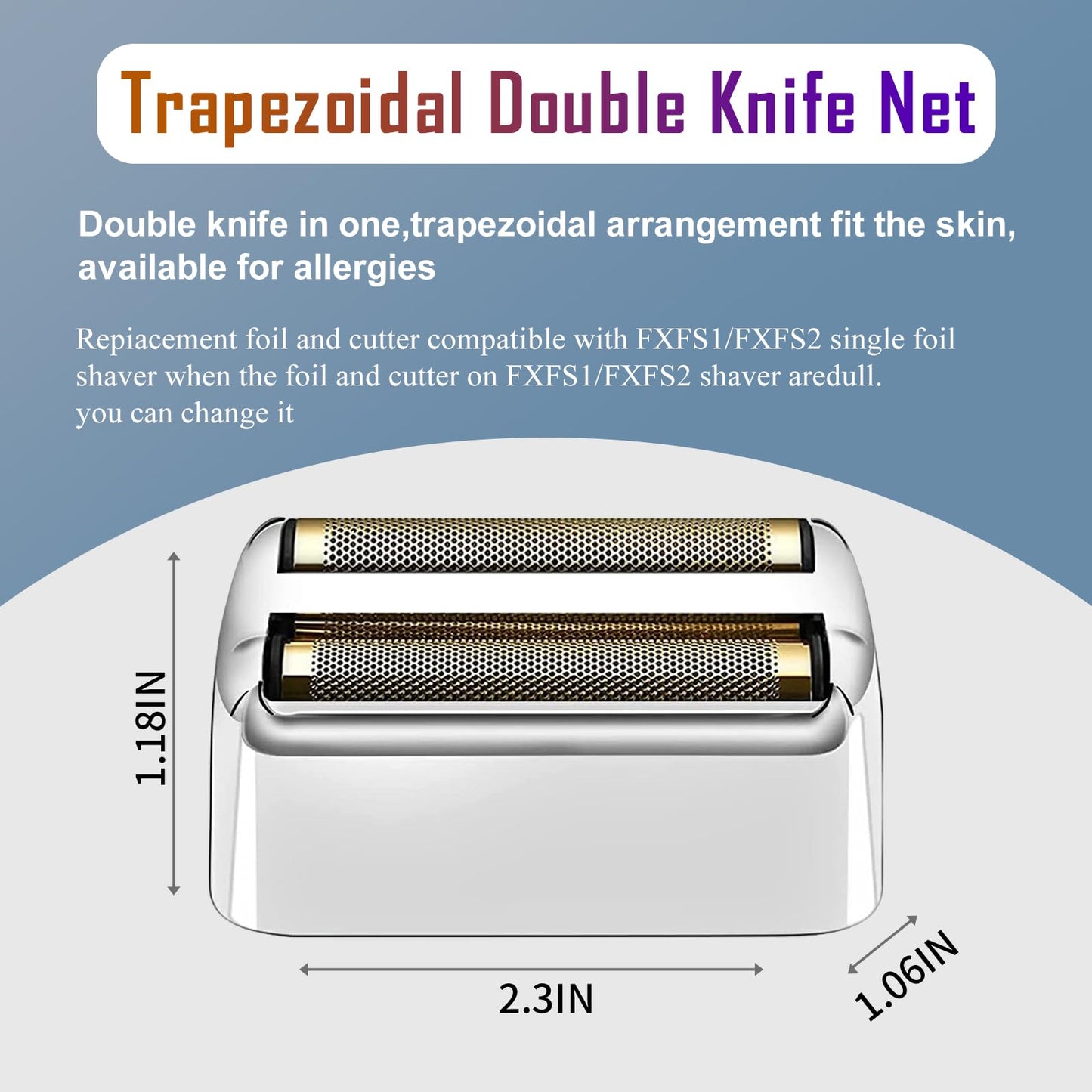 2 Pack Shaver Replacement Foil and Cutters compatible with BaBylissPRO Double FXFS2 Metal shaver foil replacement (Sliver-2PCS)