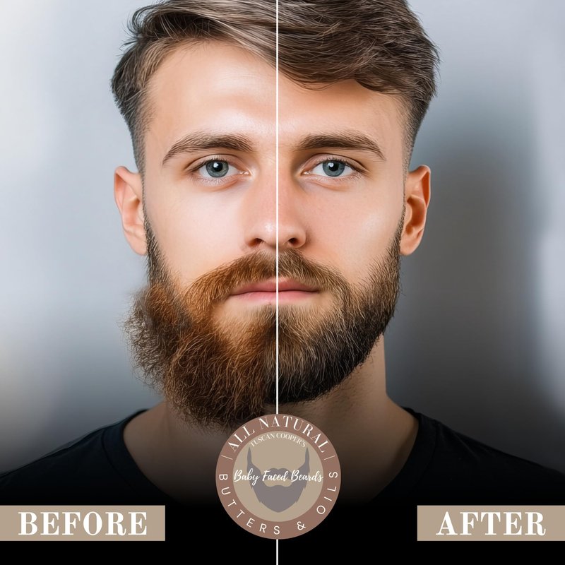 Tuscan Cooper's Baby Faced Beards Oil for Men - Hydrating, Nourishing, Natural Beard Softener and Conditioner for All Hair Types. Coconut, Jojoba, and Sweet Almond Moisture - Lumberjack Scent