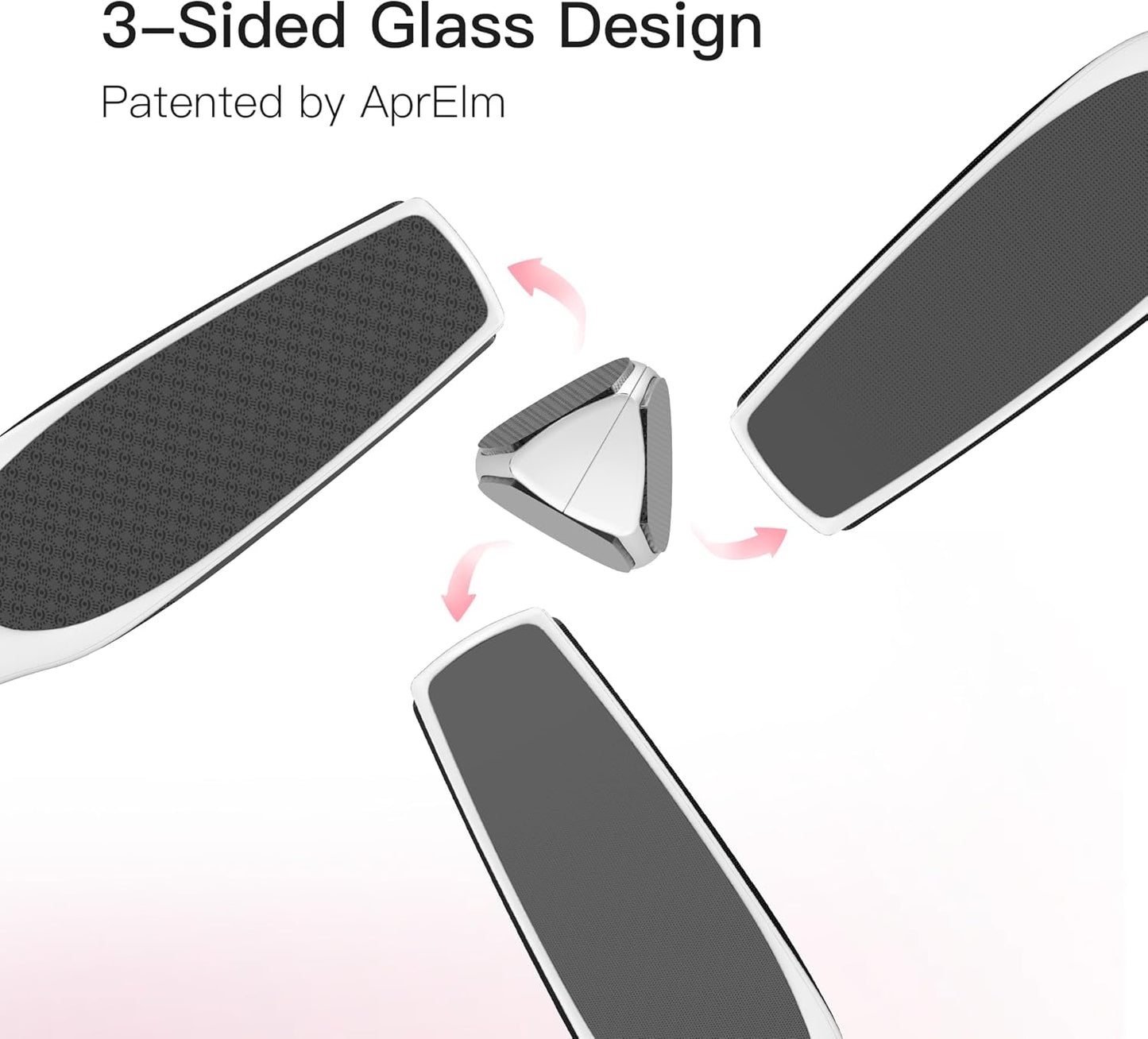 3-Sided Nano Glass Foot File - Professional Callus Remover for Smooth Feet | Coarse/Medium/Fine (White)