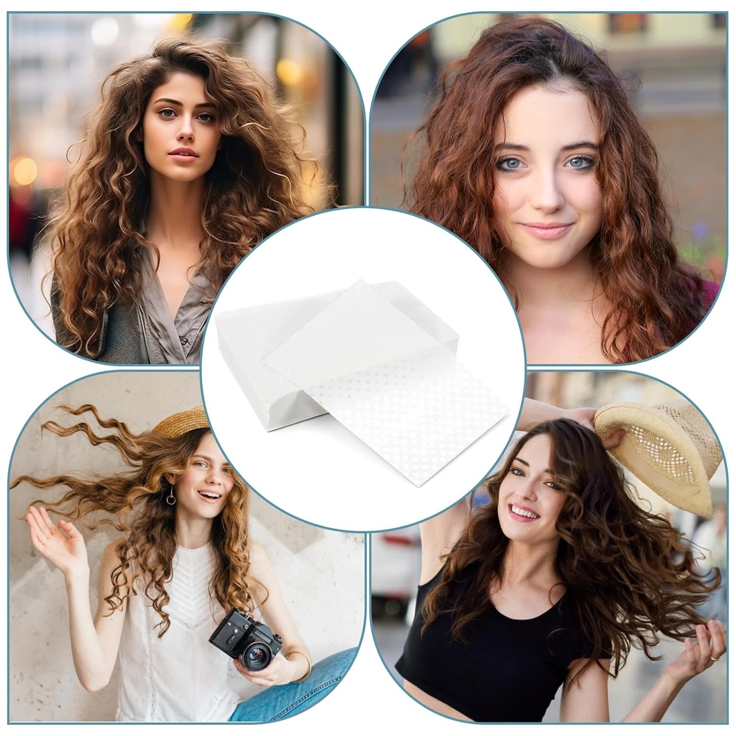 End Papers for Hair - 300 Pcs High-Temperature Perm Paper | Disposable Curling Tissue for Salon Use (White)
