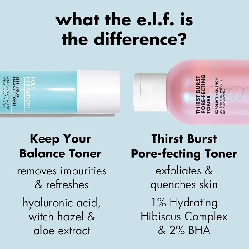 e.l.f. Thirst Burst Pore-Fecting Toner - Hydrating & Exfoliating Facial Toner with Salicylic Acid | Vegan & Cruelty-Free