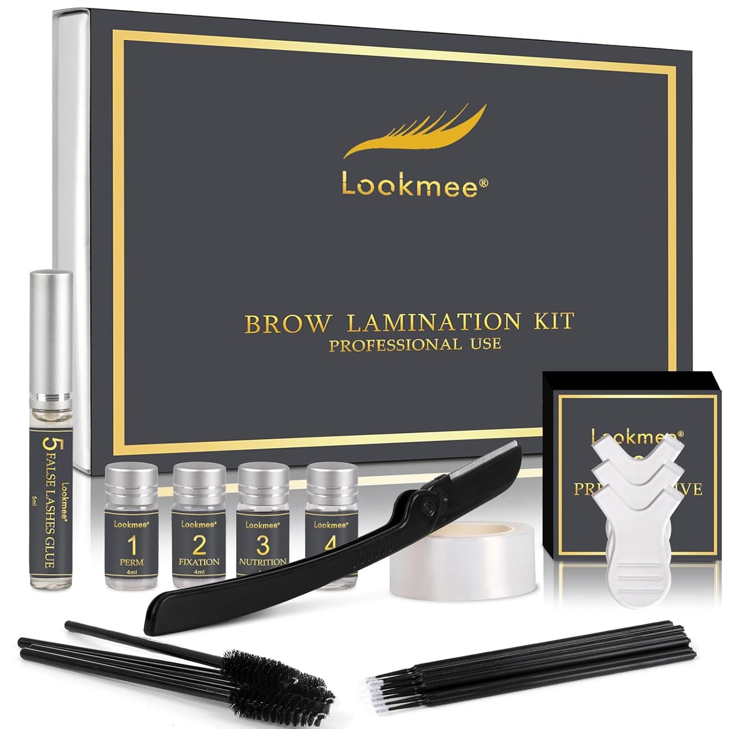 5-in-1 Lash Lift & Eyebrow Lamination Kit - Professional DIY Eyelash Curler for At-Home Salon Results | Beginner Friendly