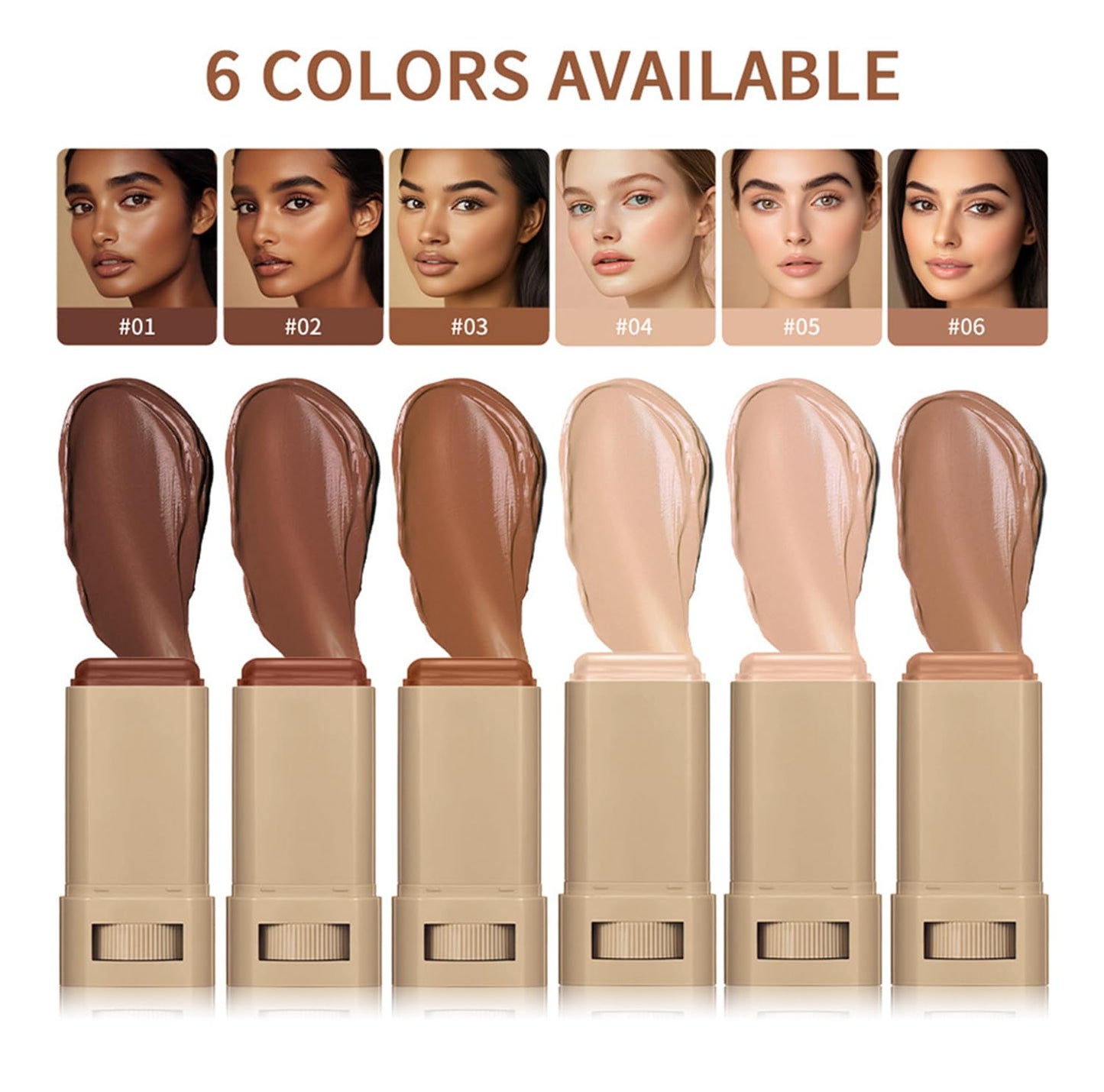 Foundation Stick Beauty Balm Serum - Tinted Moisturizer for Natural Finish Makeup | 2 Pcs, 0.63 OZ