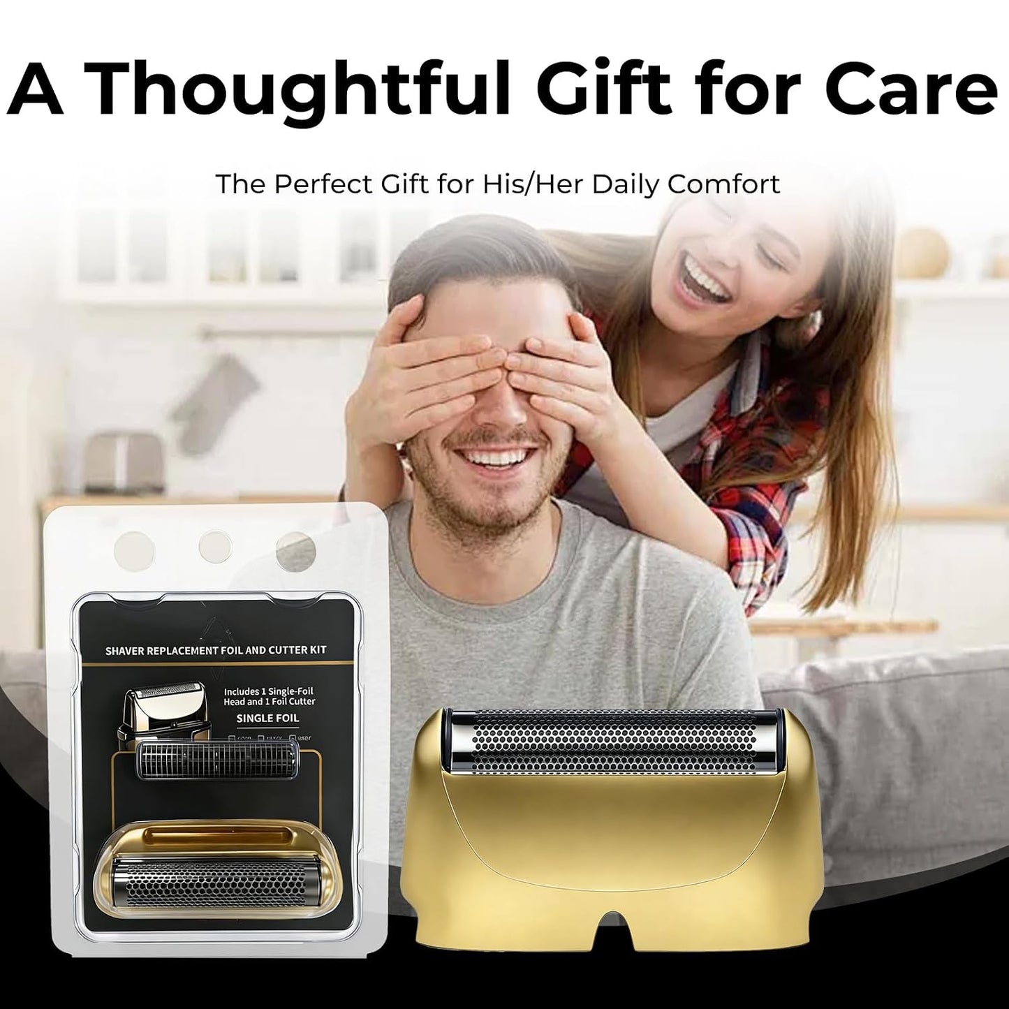 Shaver Replacement Foil & Cutter - 2-Pack for BaBylissPRO UV-Disinfecting Foil | Gold