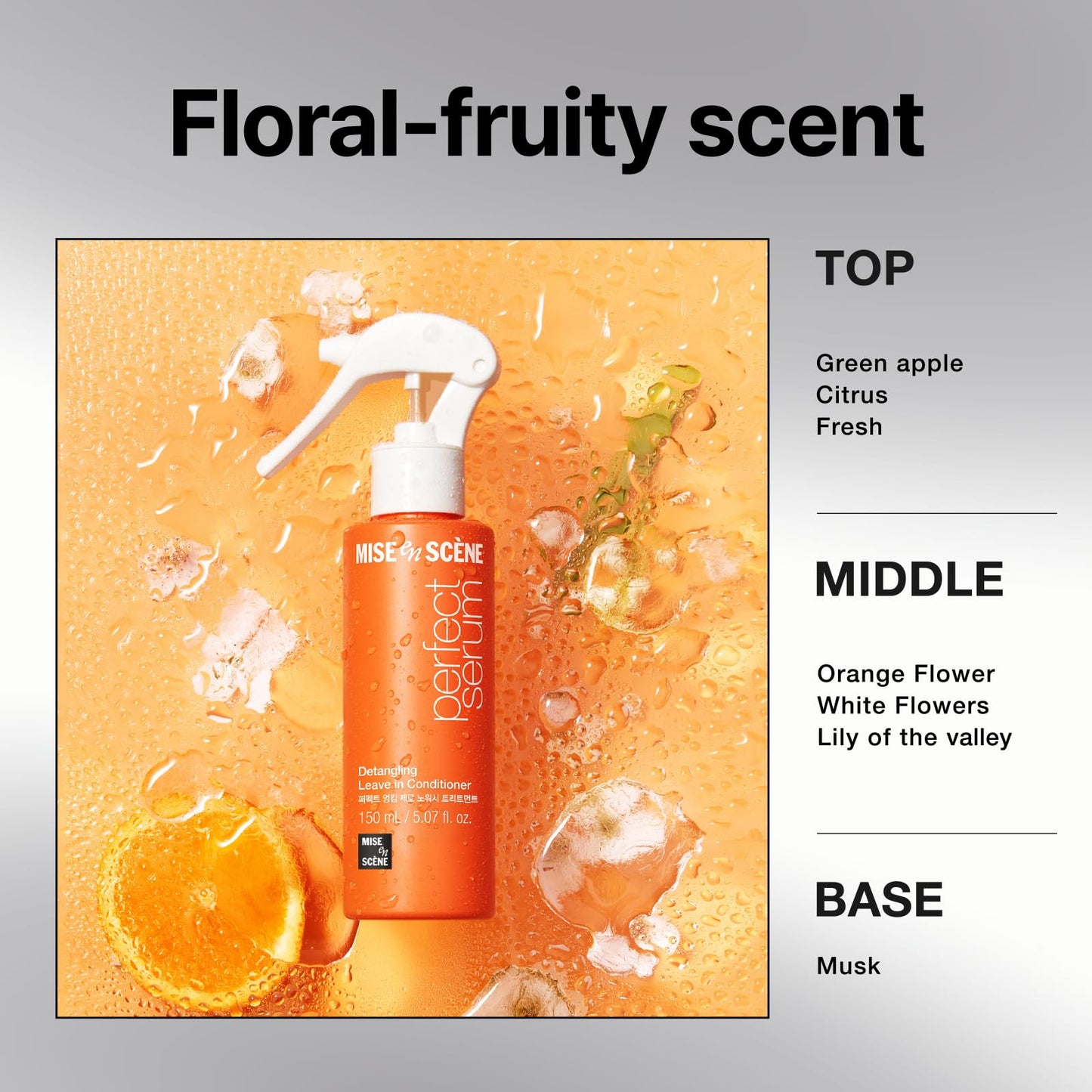 Mise En Scene Hair Mist by Perfect Serum | Non greasy No-Wash Treatment for detangle | Golden Moroccan Argan Oil | Nourishing, Shine | Non Aerosol | Korean Hair Care, Hair Gloss (5.07 Fl. Oz. /150ml)