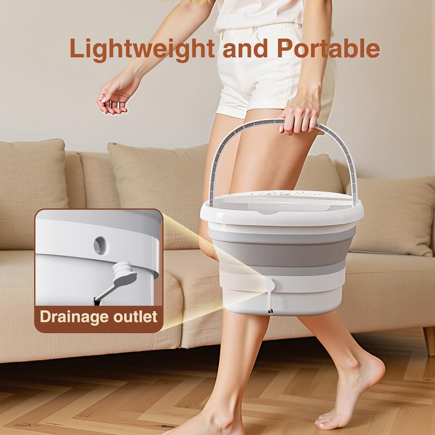 Pedicure Foot Spa - Collapsible Soaking Tub with Bubble & Heat | Remote Control Foot Bath for Relaxation