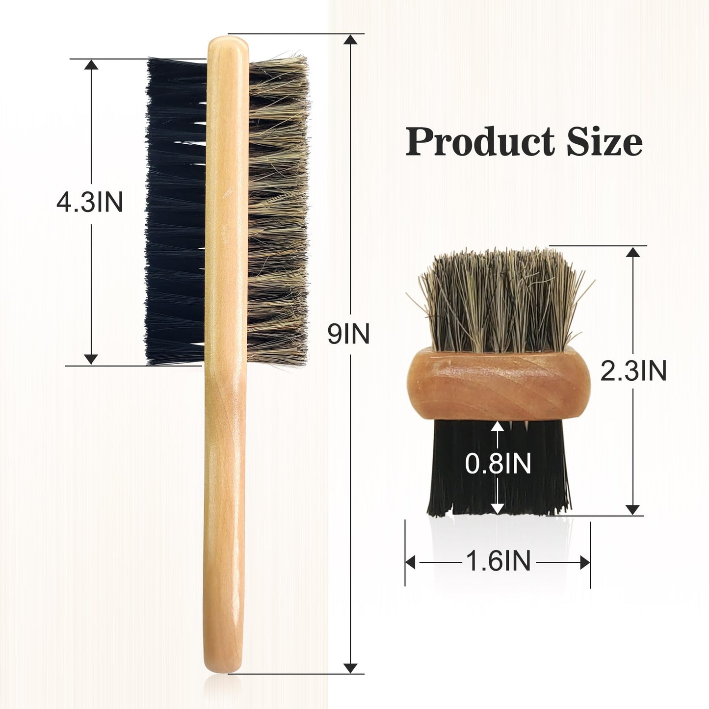 Premium Dual-Sided Beard Brush for Men with Bristle and Nylon Bristles, Professional Grooming Tool for Softening and Styling with Beard Oil, Balm, Wax, Must-Have for Beard Care Kit