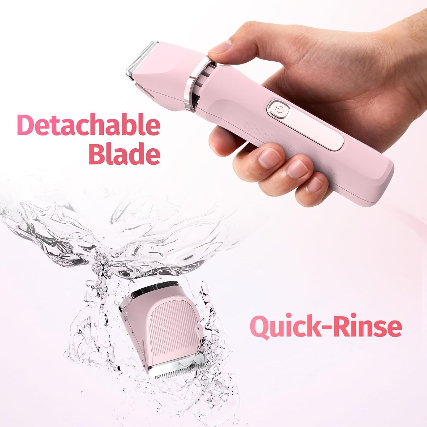 Bikini Trimmer for Women - 5-in-1 Electric Razor with IPX7 Waterproof Design | Pink, USB Rechargeable