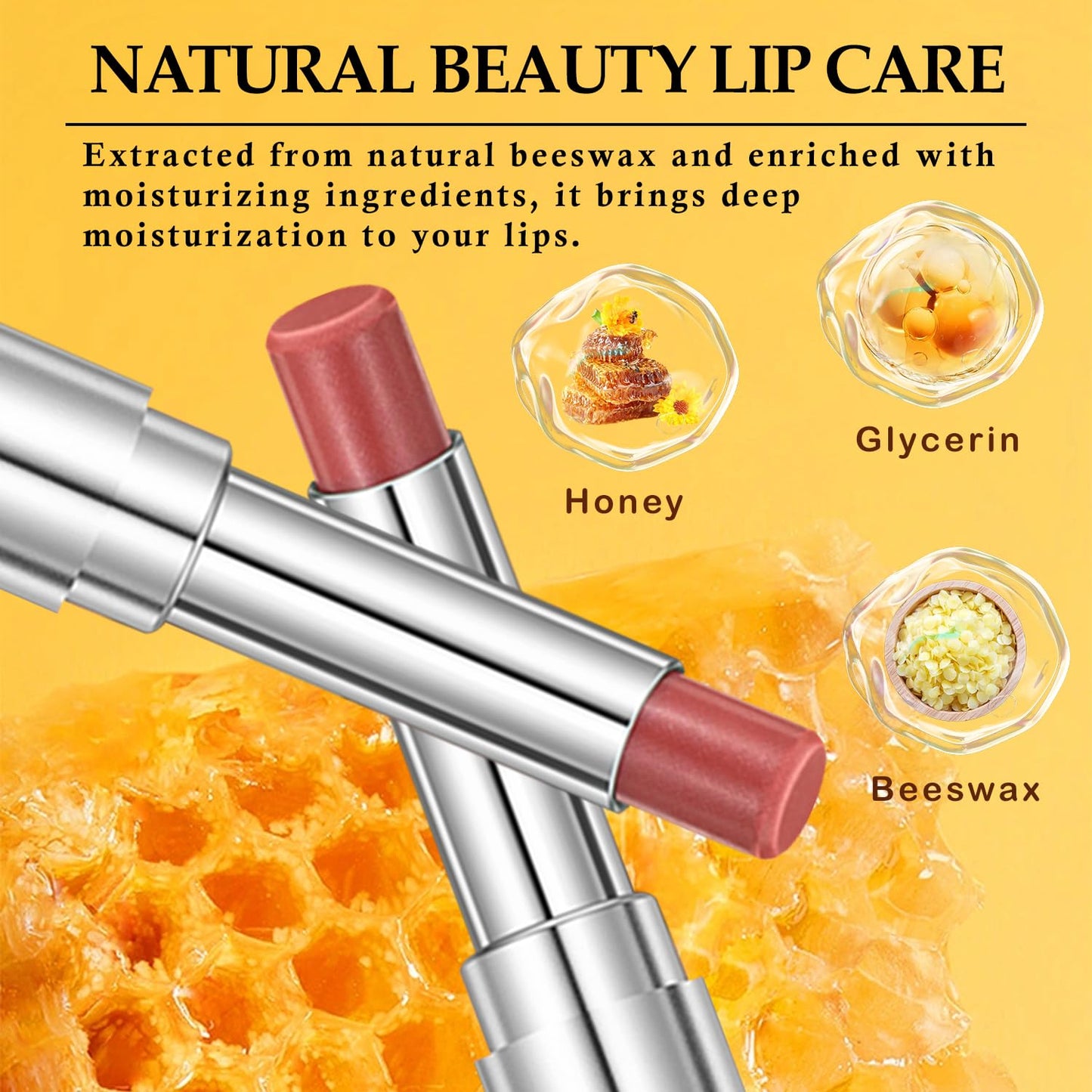 Pink Honey Lipstick | Moisturizing Lip Color & Nourishing Balm for All Skin Tones - Long-Lasting, Non-Sticky (2 Pcs)