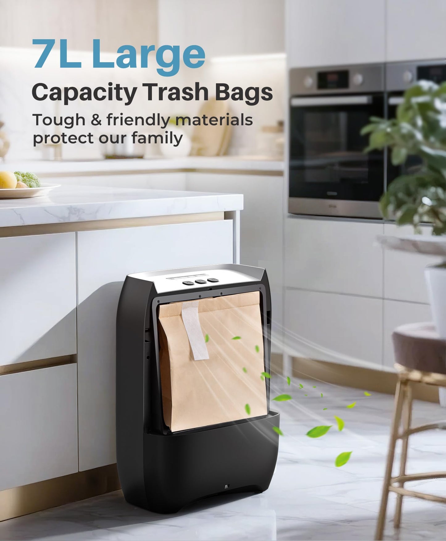 LyriFine Touchless Vacuum Automatic Dustpan, 6-Pack Dustbags Automatic Dustpan with Nozzle Attachment, Auto Sensors Hair Vacuum for Salons, 2 Cleaning Modes Electric Dustpan for Floors Pet Hair Food