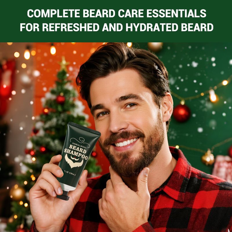 Advent Beauty Calendar for Adults 2025 Rinse & Robust Beard Care Kit Christmas Gifts for Men Skincare Beauty Advent Calendar for Men Christmas 24 Days Countdown Calendar Beard Care Grooming