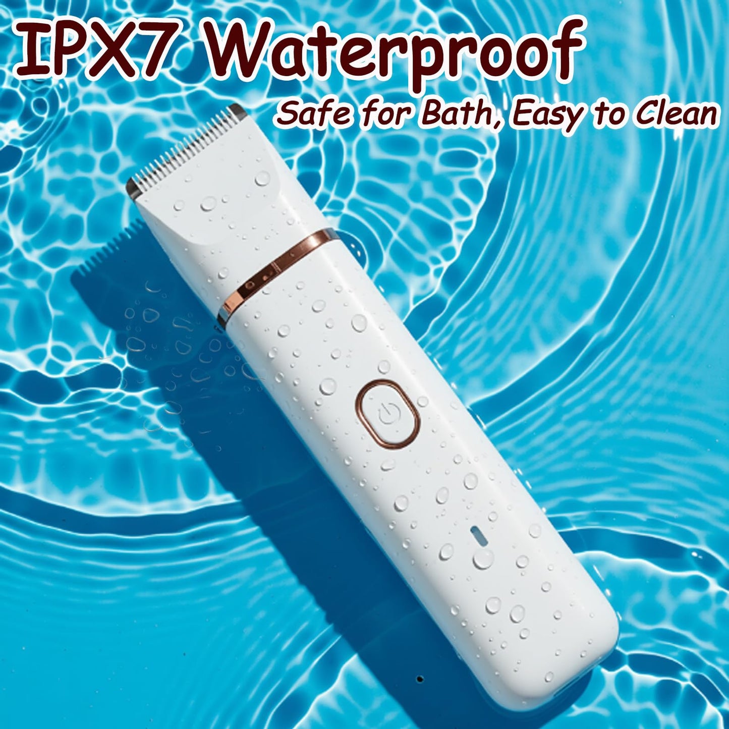 Bikini Trimmer for Women, 5-in-1 Electric Razors Shaver, IPX7 Waterproof Cordless Body Hair Trimmer, Rechargeable Facial & Pubic Hair Remover, Ceramic Blade Bikini Shaver, Gifts for Women (White)