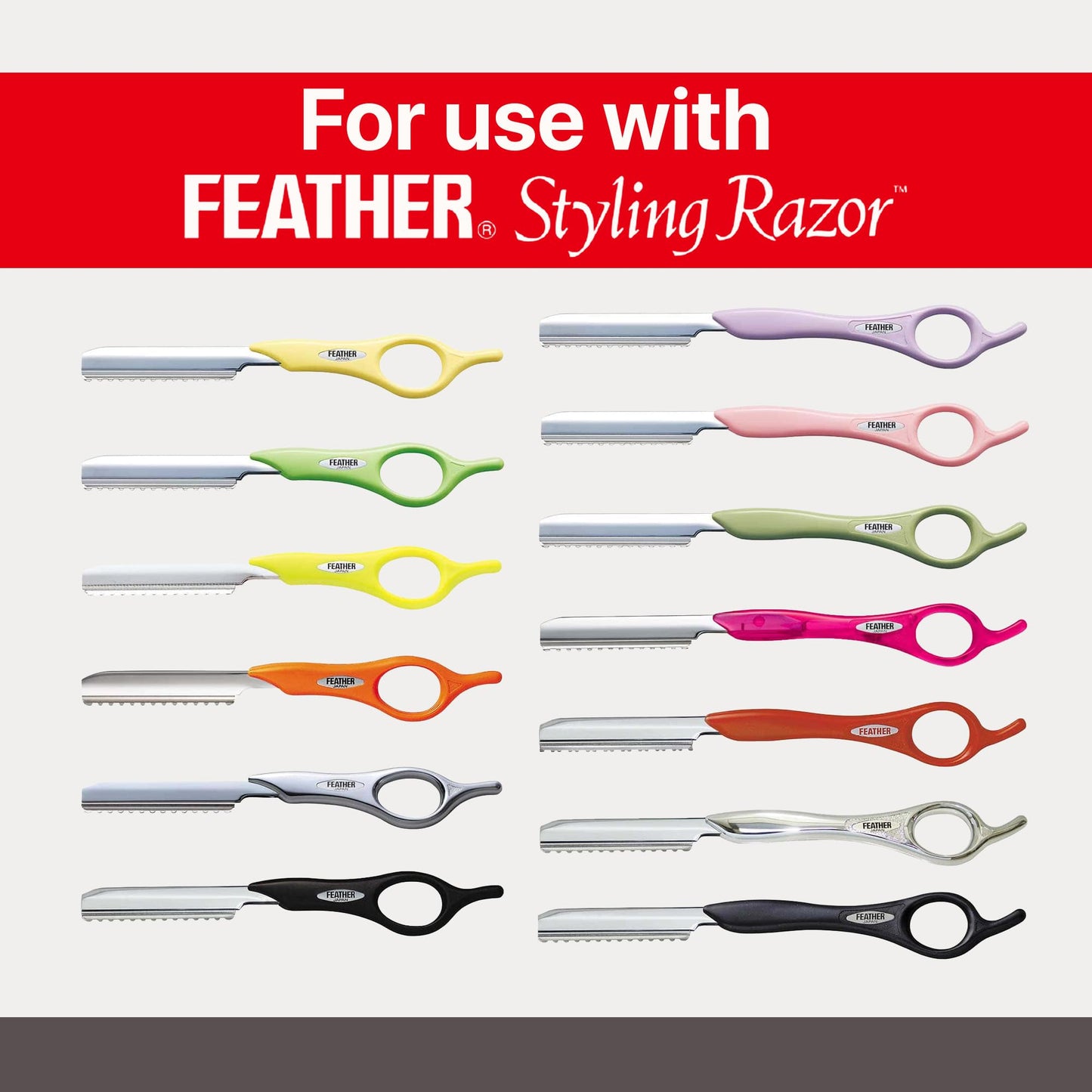 Feather Styling Razor Standard Blades - Professional Hair Cutting Blades for Styling, Shaping, Feathering & Thinning - Stainless Steel Single Edge Guarded Blade - Made in Japan - Refill Pack - 30 Ct