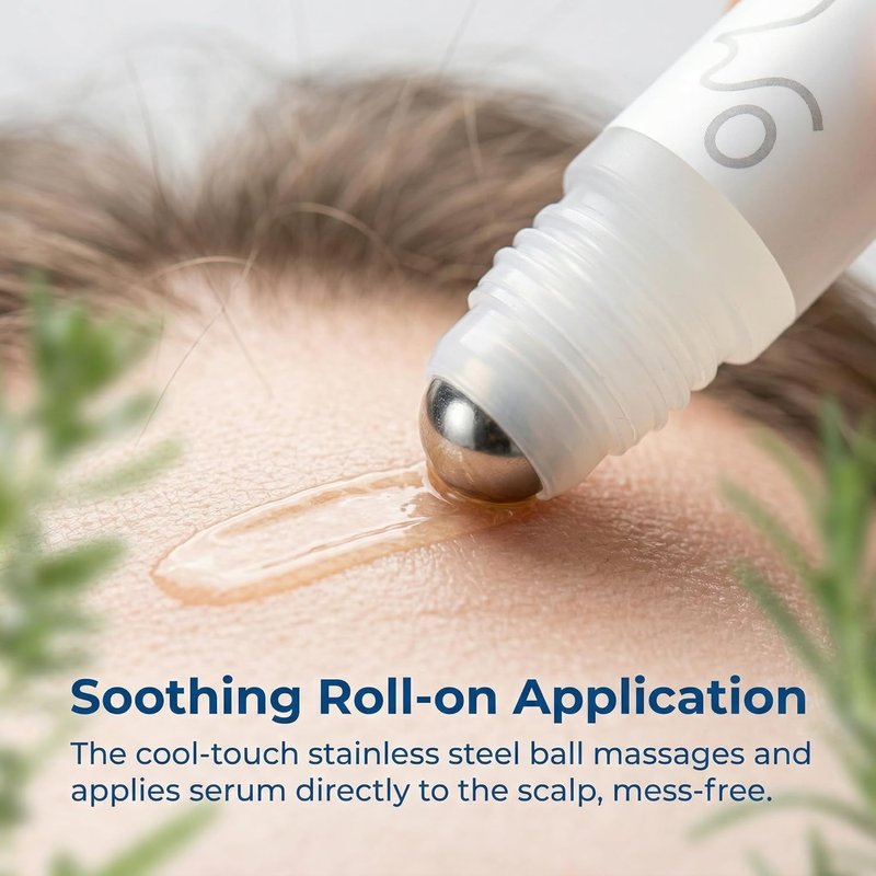 Rosemary Hair Growth Serum Roll-On | 3% Rosemary & Ginger Oil for Thicker, Fuller Hair - Hair Loss Treatment