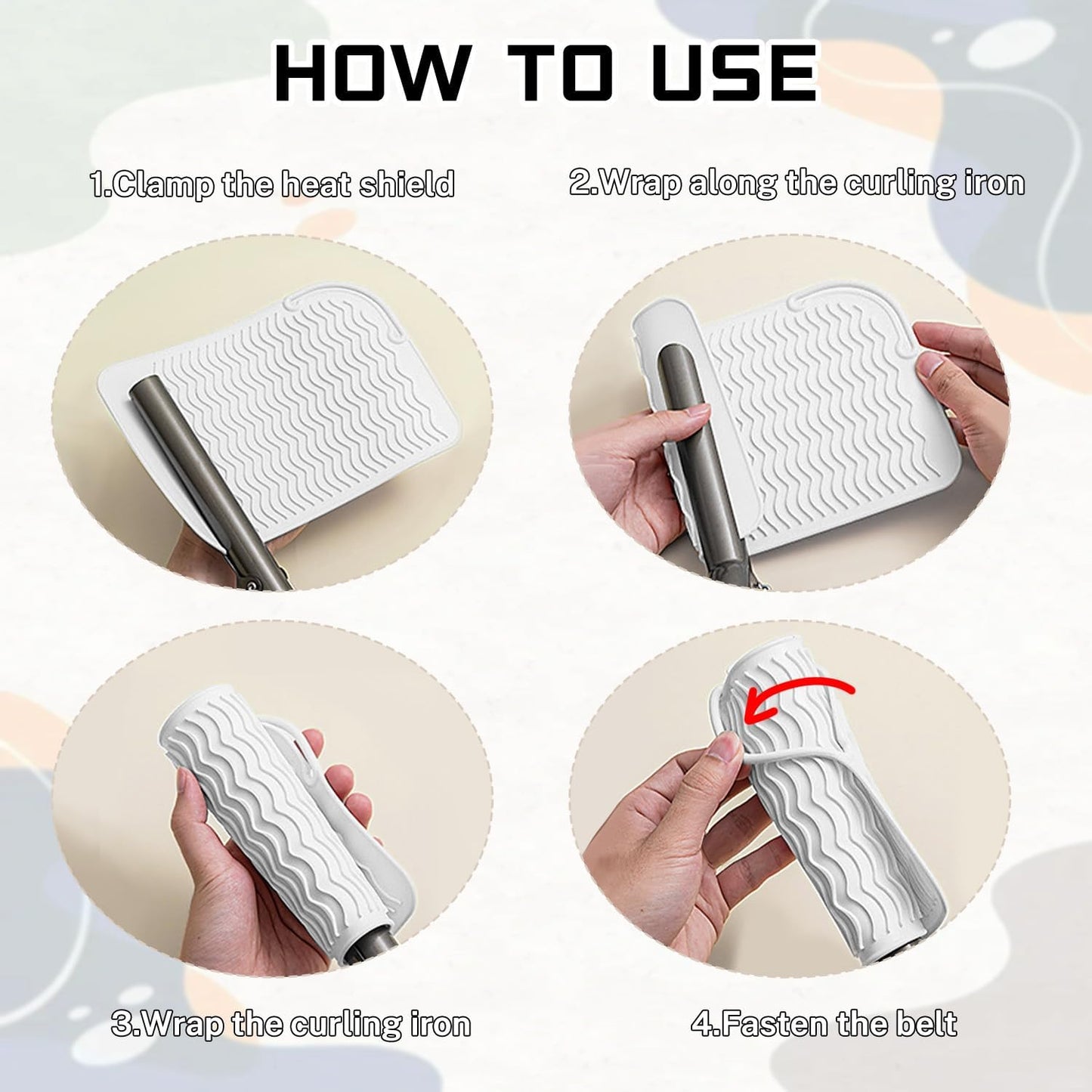 Silicone Heat Resistant Mat for Hair Styling Tools - 2 Pcs Portable Protection Pads | 8.46" x 6.3", Black & White