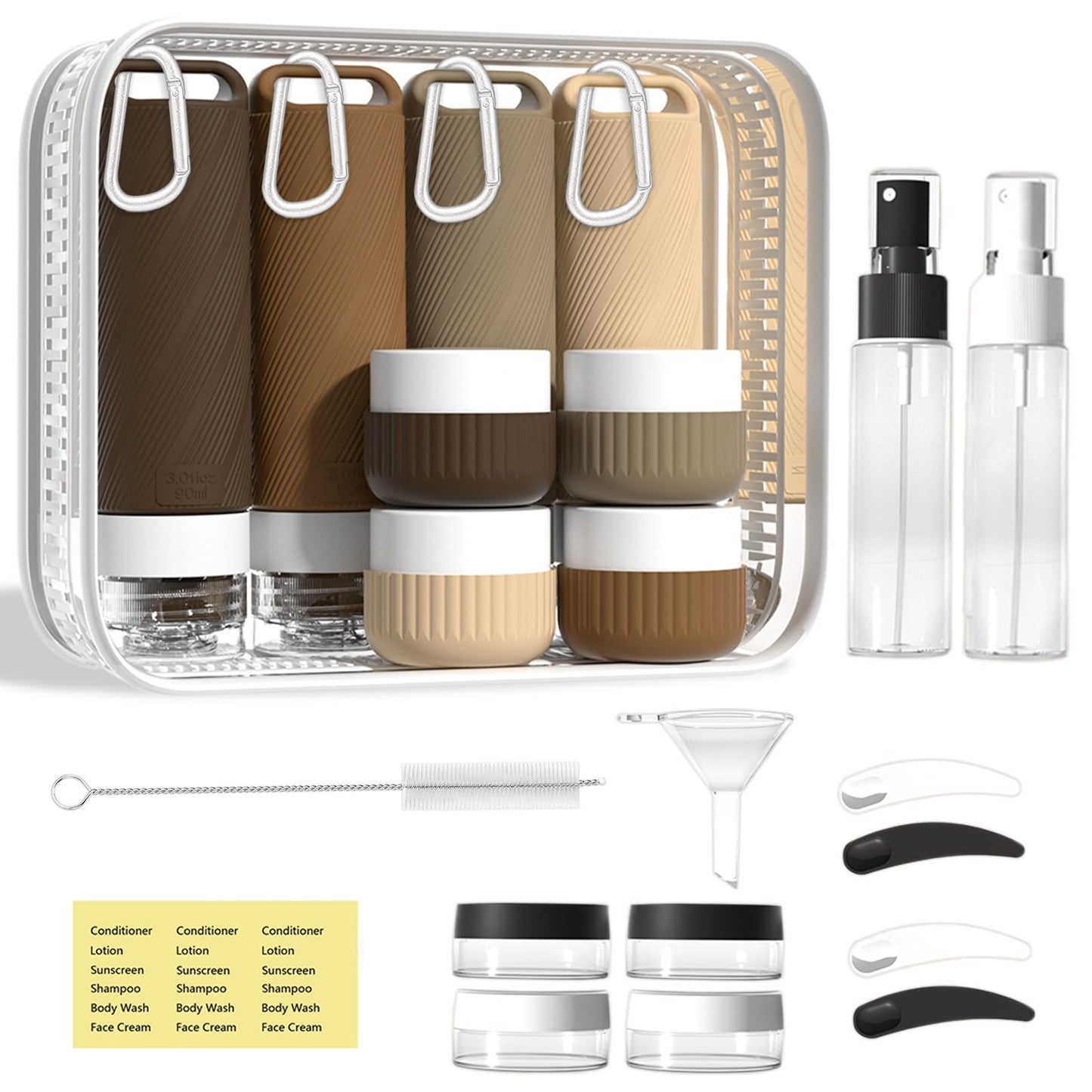 Udihch Travel Toiletry Containers 26Pcs Silicone Leakproof TSA Approved Set
