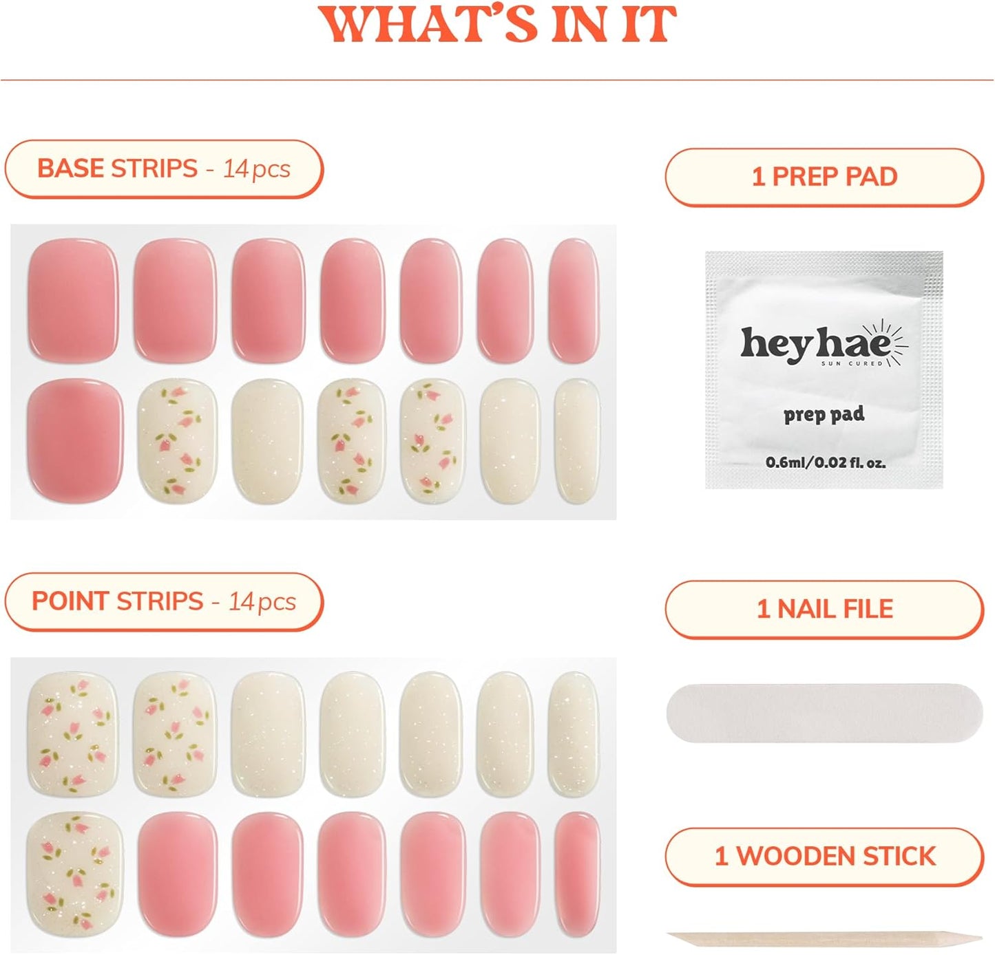 Semi Cured Gel Nail Strips - Easy Apply & Remove Salon Quality | Assorted Bundle (3 Pack) - Sweet Pink