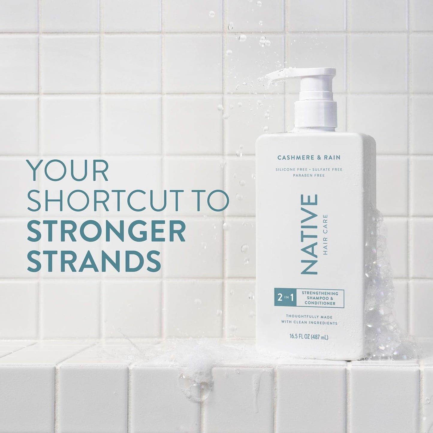 Native 2-in-1 Shampoo & Conditioner - Cashmere & Rain, 16.5 fl Oz | Strengthens & Nourishes Hair