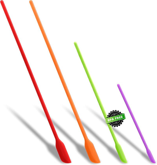 Mini Silicone Spatulas Set of 4 - Multifunctional Kitchen Scrapers for Jam, Cosmetics & More | Colorful, Reusable