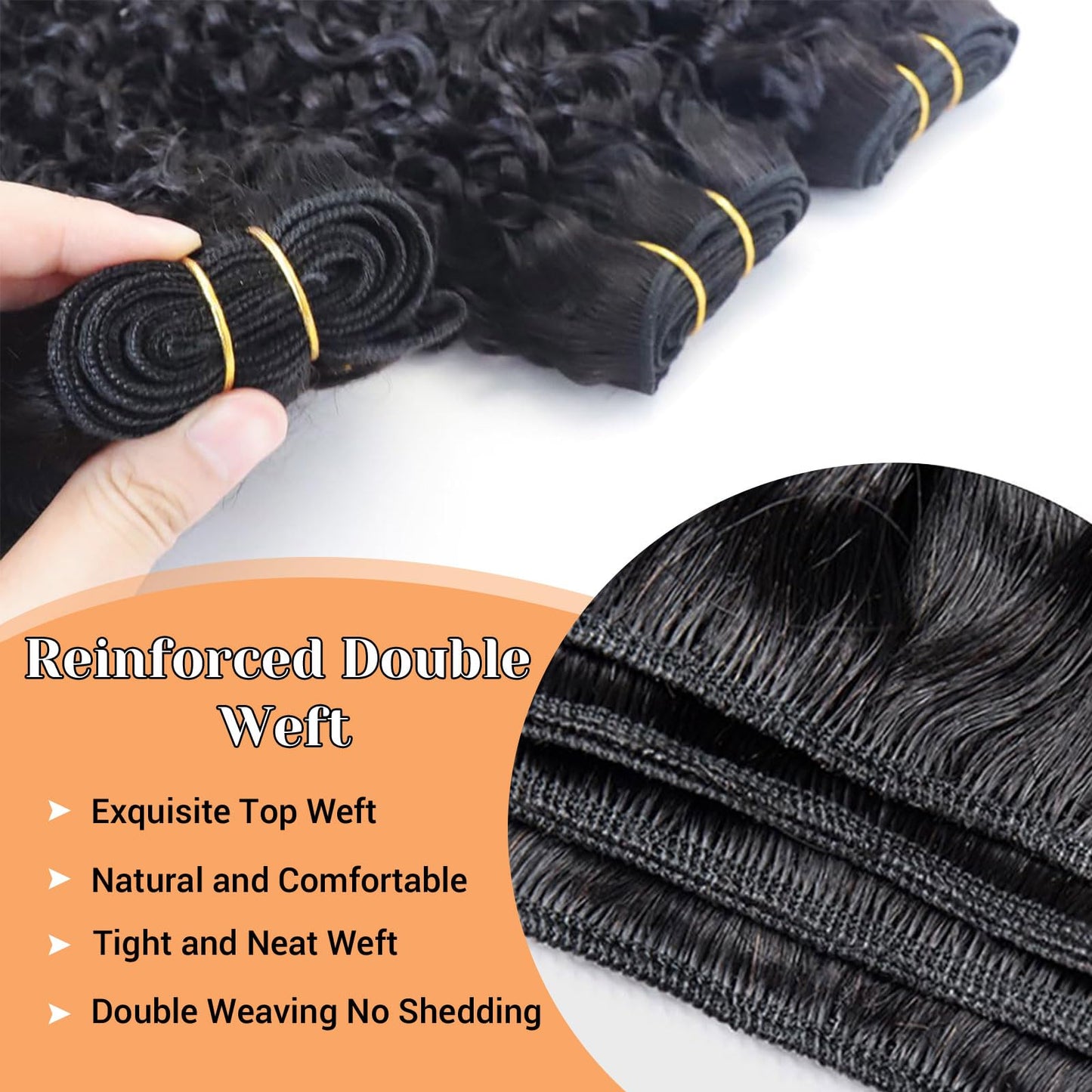 14A Burmese Curly Human Hair Bundles 20 22 24 Inch 100% Unprocessed Brazilian Virgin Hair Quick Weave Bundles Human Hair Extensions Real Human Hair, Natural Black