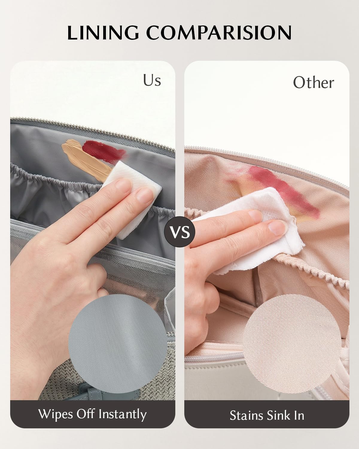 Travel Makeup Bag - Woven Toiletry Organizer with 180° Wide-Open Design | Large Capacity with Divider & Handle