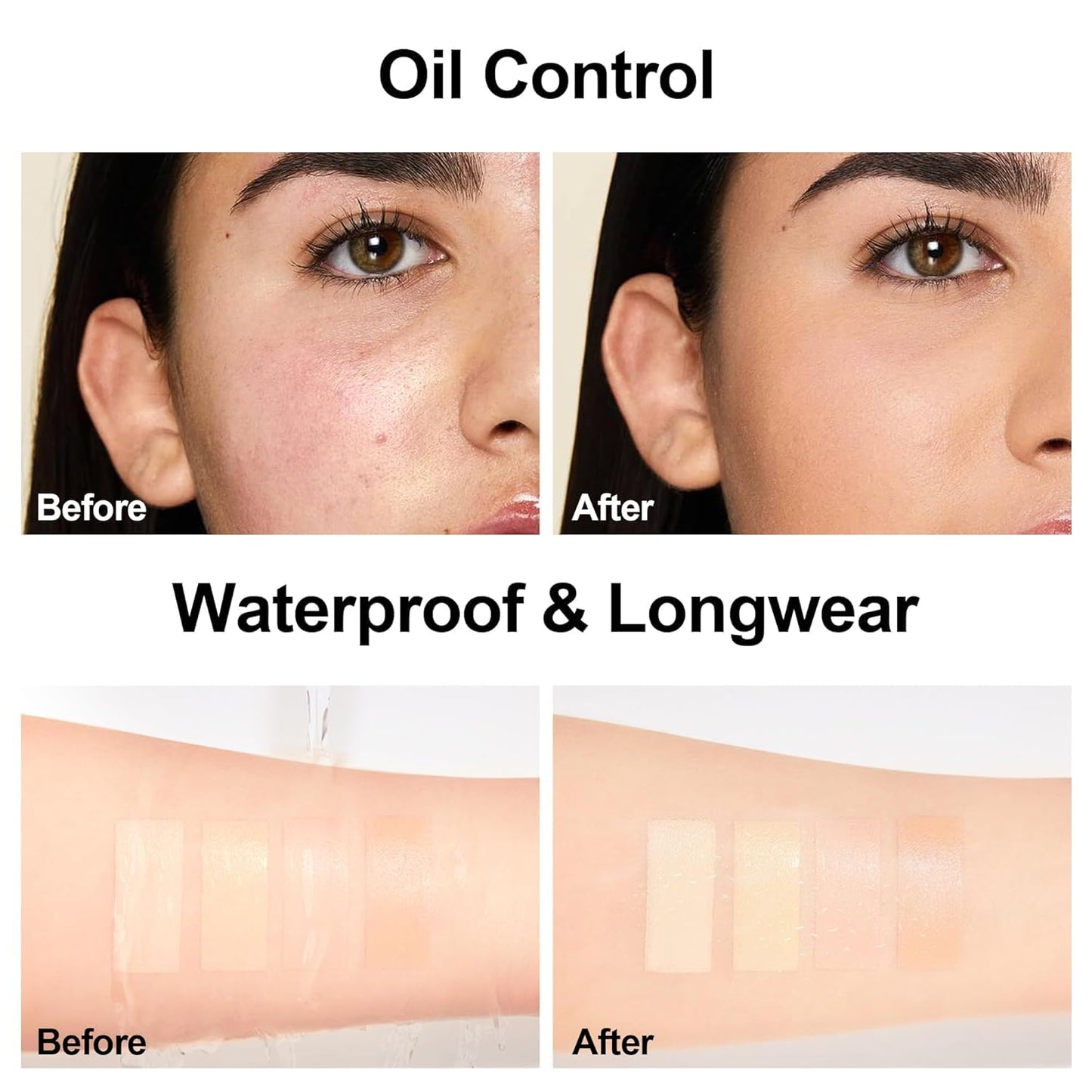 Waterproof Foundation - Lightweight Medium Coverage Liquid Makeup for Oily Skin | Classic Ivory, 2 Pack (1.05 fl. oz)