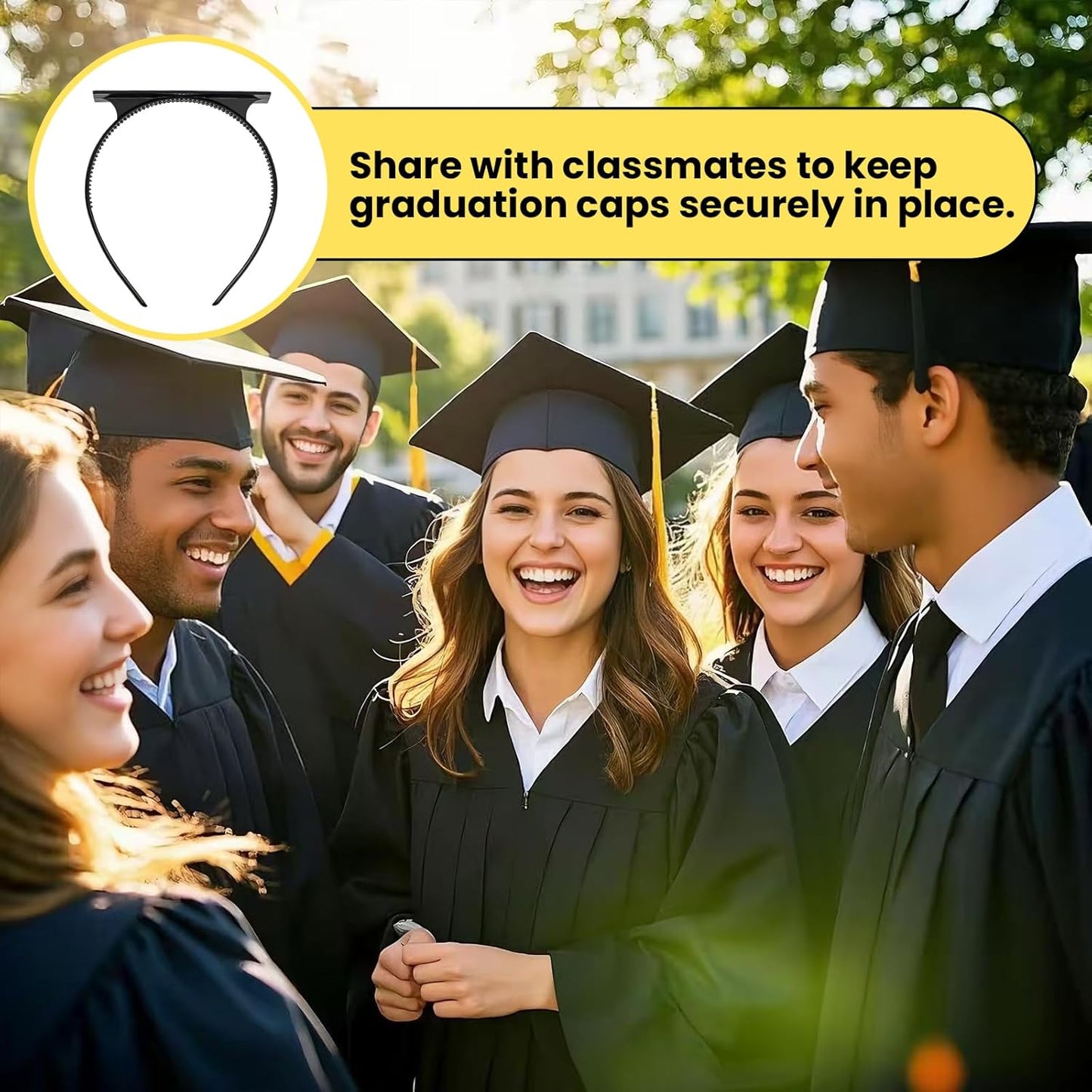 Graduation Cap Headband - 2-Pack Hair Secure Style | Perfect Graduation Gift