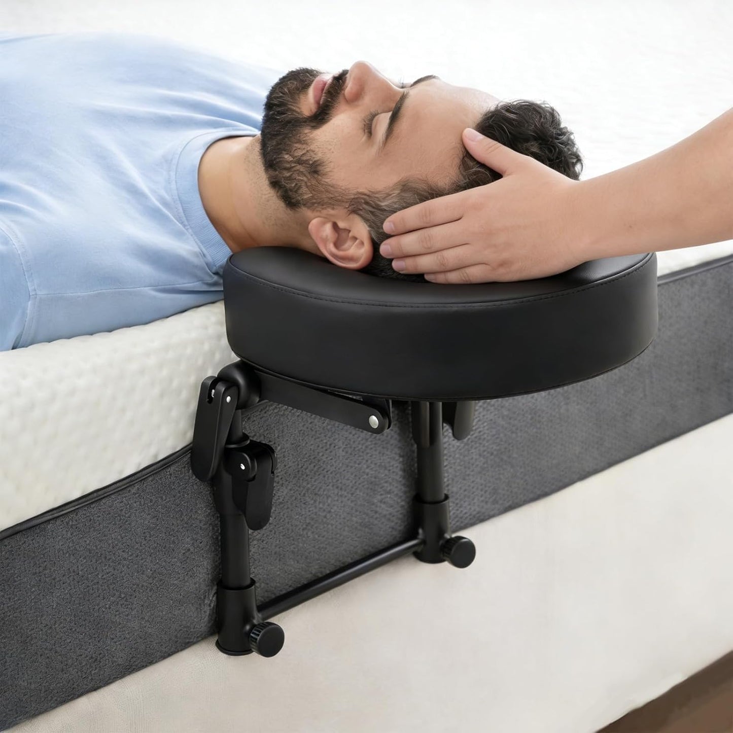 Adjustable Massage Headrest - Comfortable Face Cradle for Home Use | Ideal for Post-Surgery & Sleep (Black)